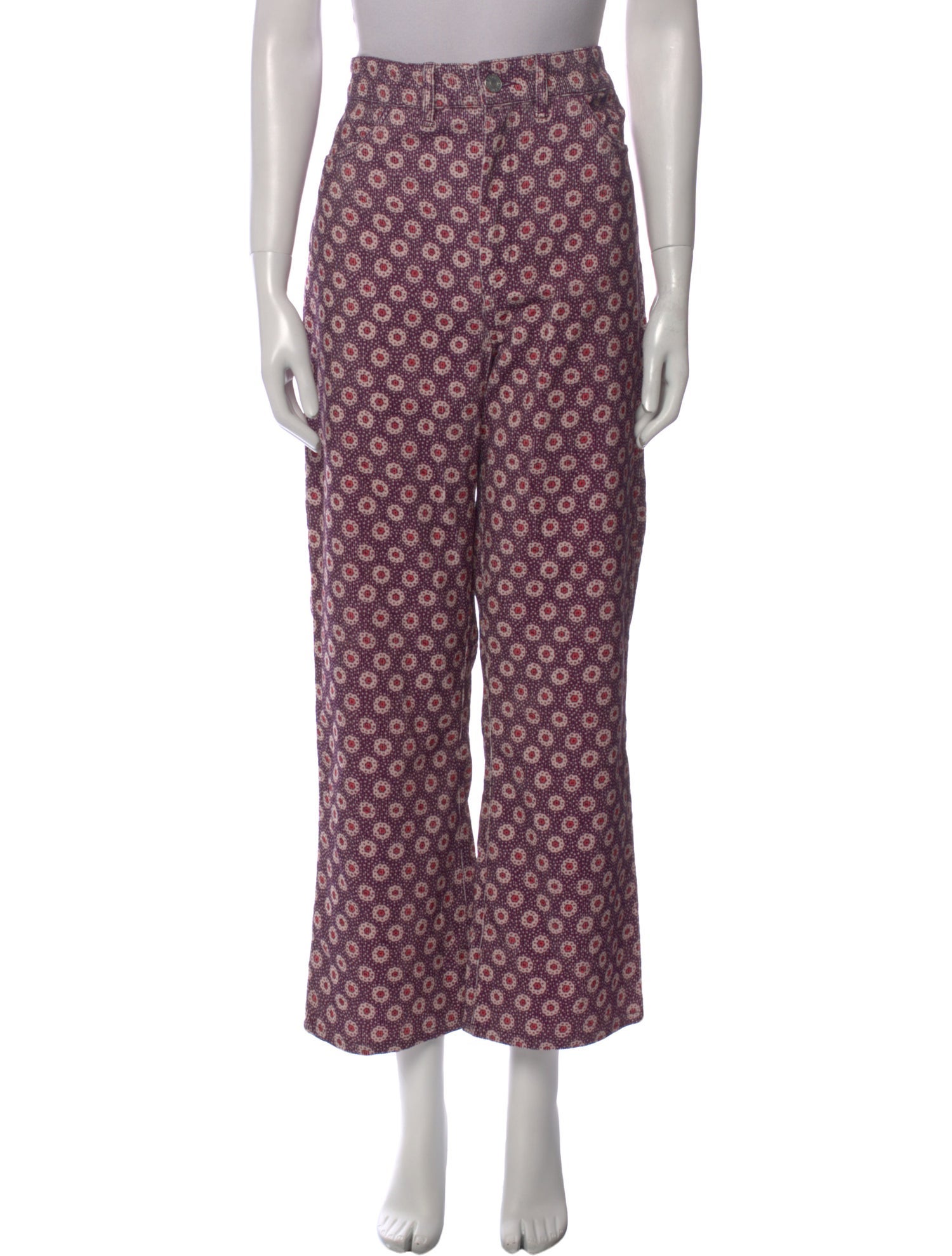 RE/DONE Floral Print Wide Leg Pants