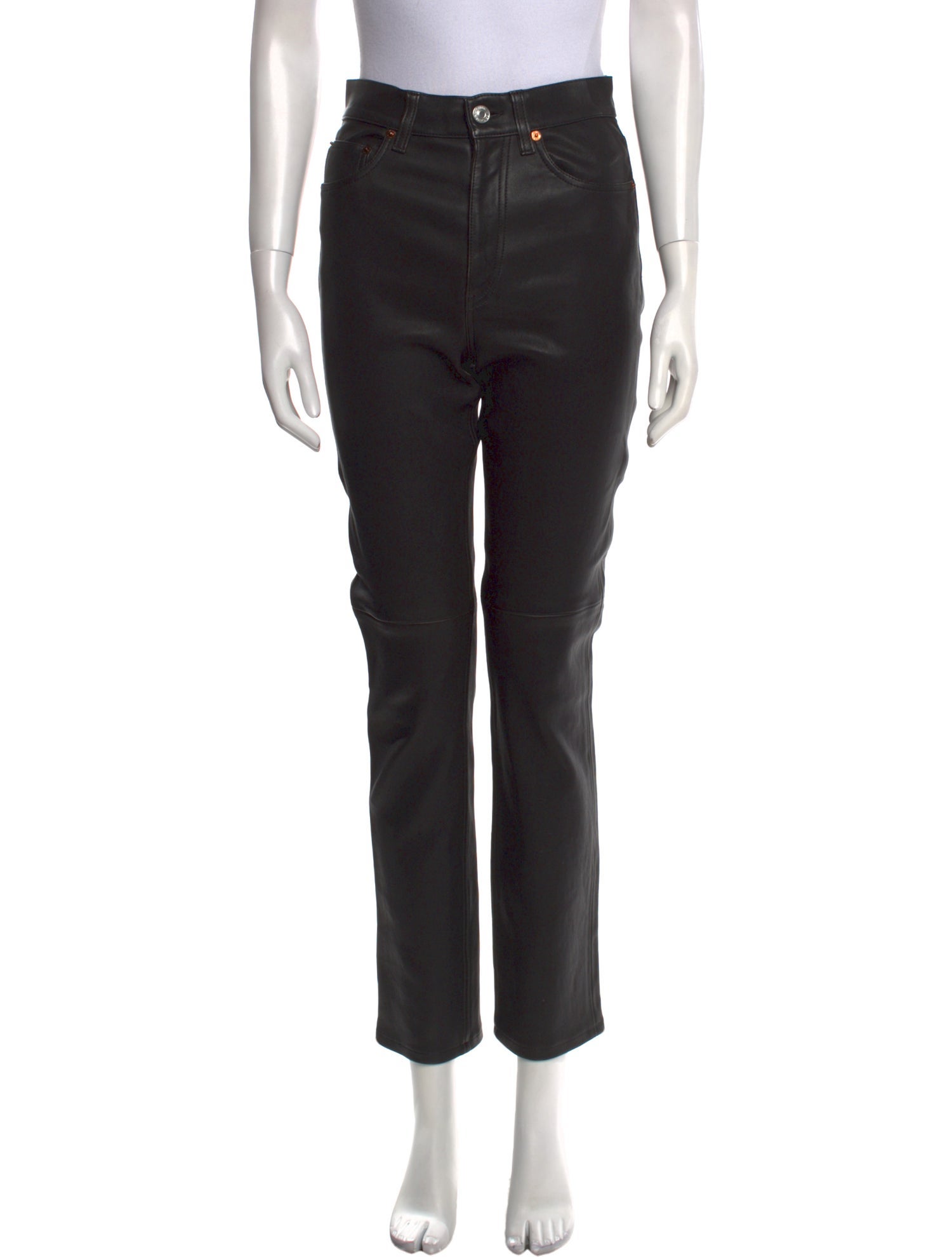 RE/DONE Leather Straight Leg Pants