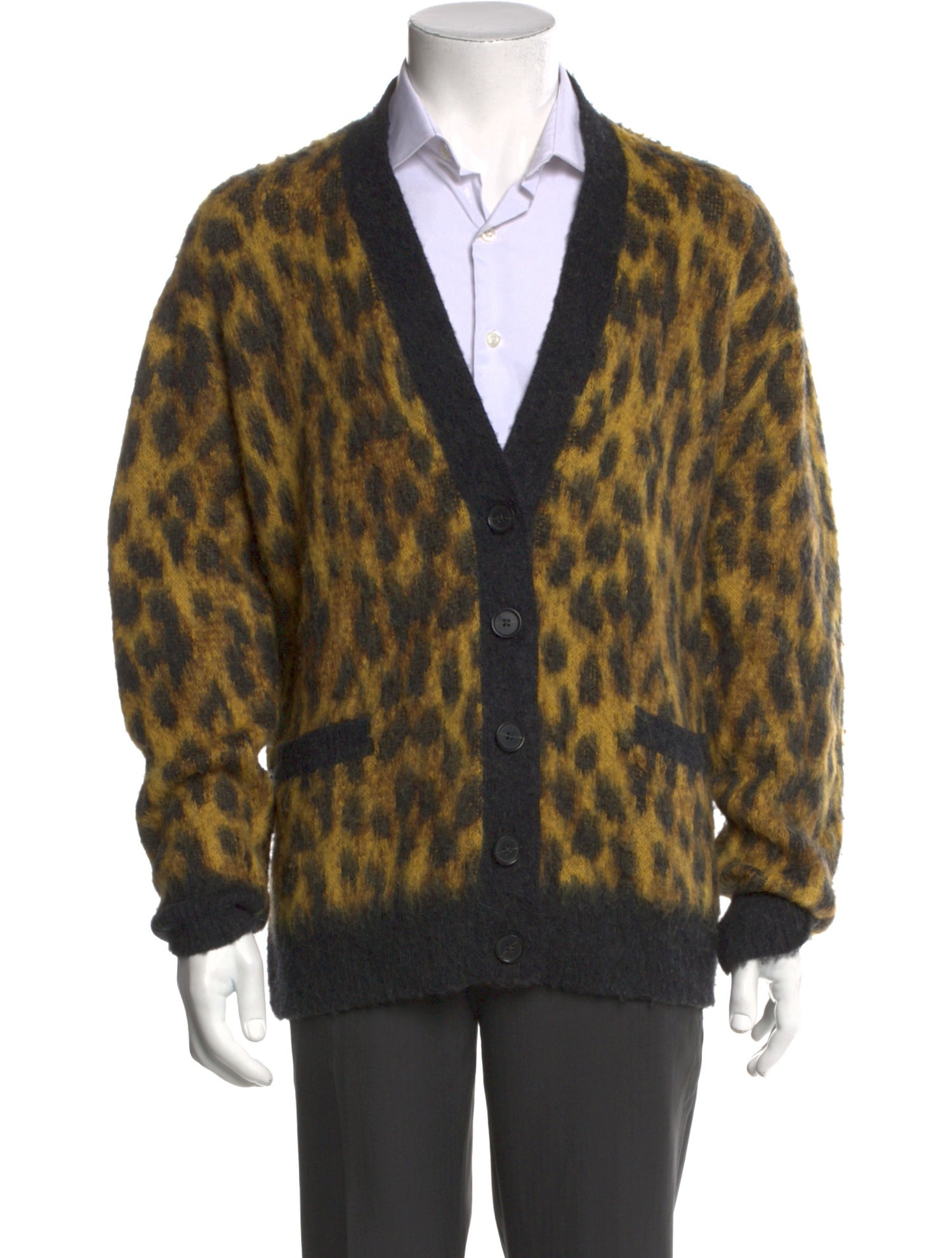 RE/DONE Animal Print V-Neck Cardigan