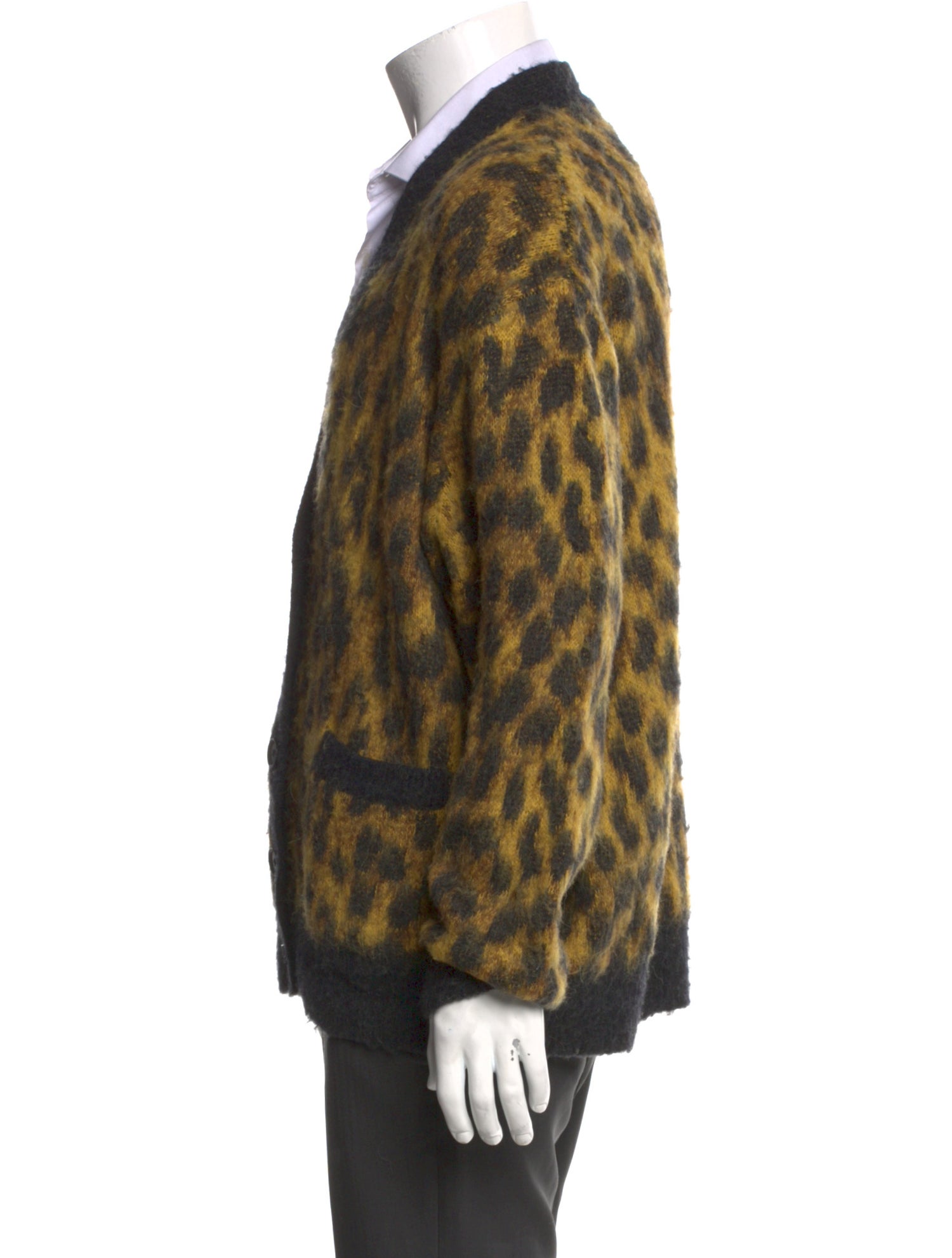 RE/DONE Animal Print V-Neck Cardigan