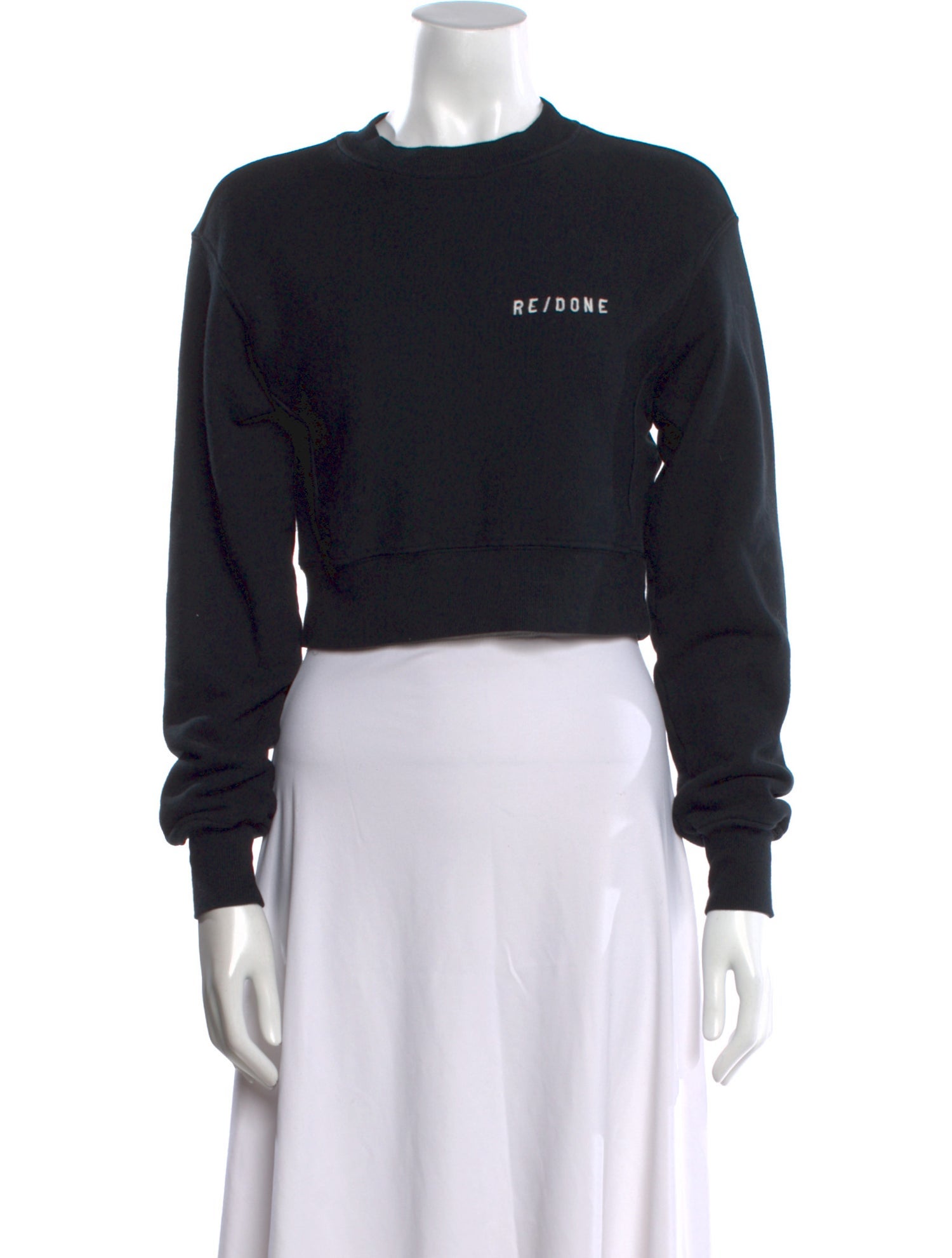 RE/DONE Graphic Print Crew Neck Crop Top