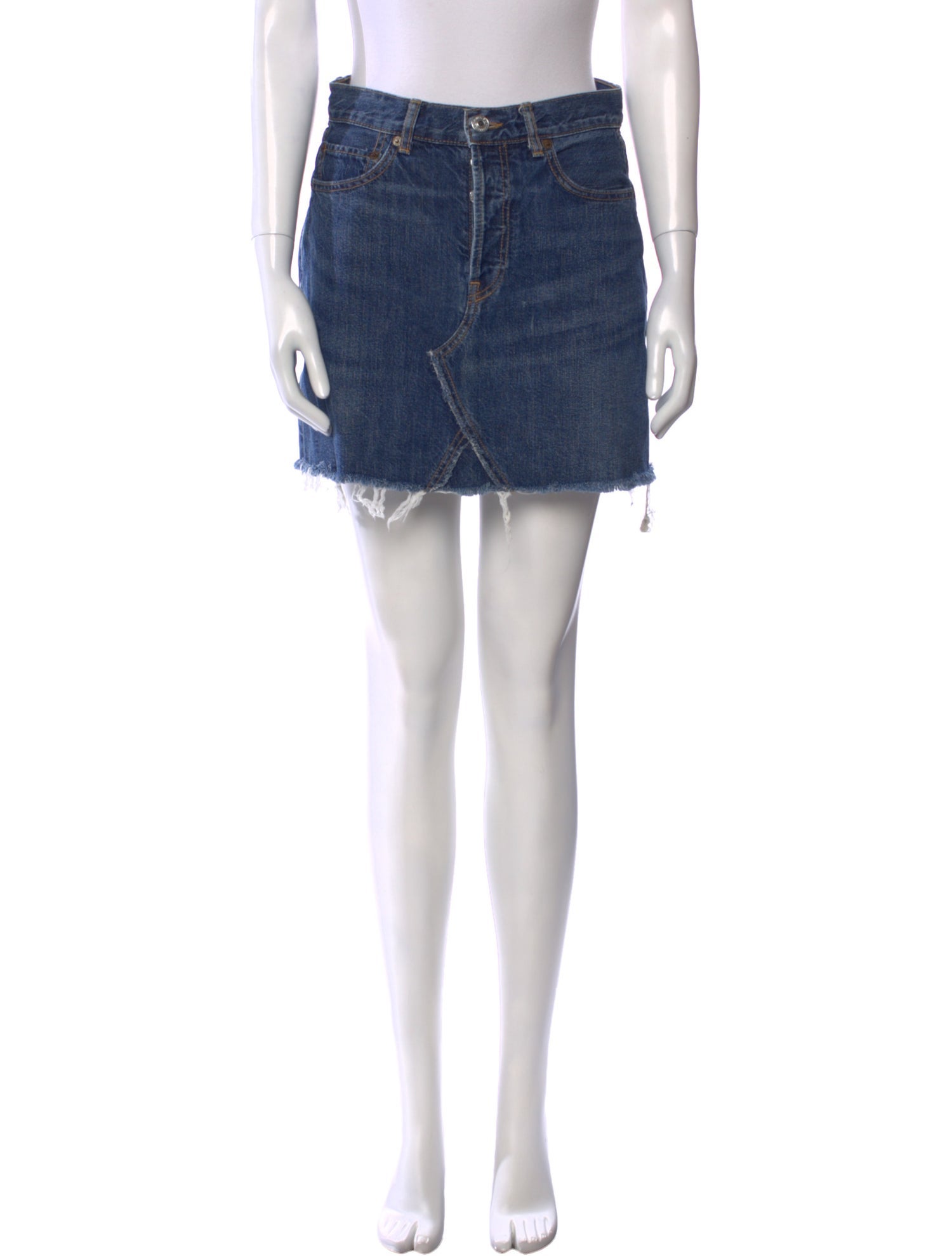 RE/DONE Distressed Accents Mini Skirt