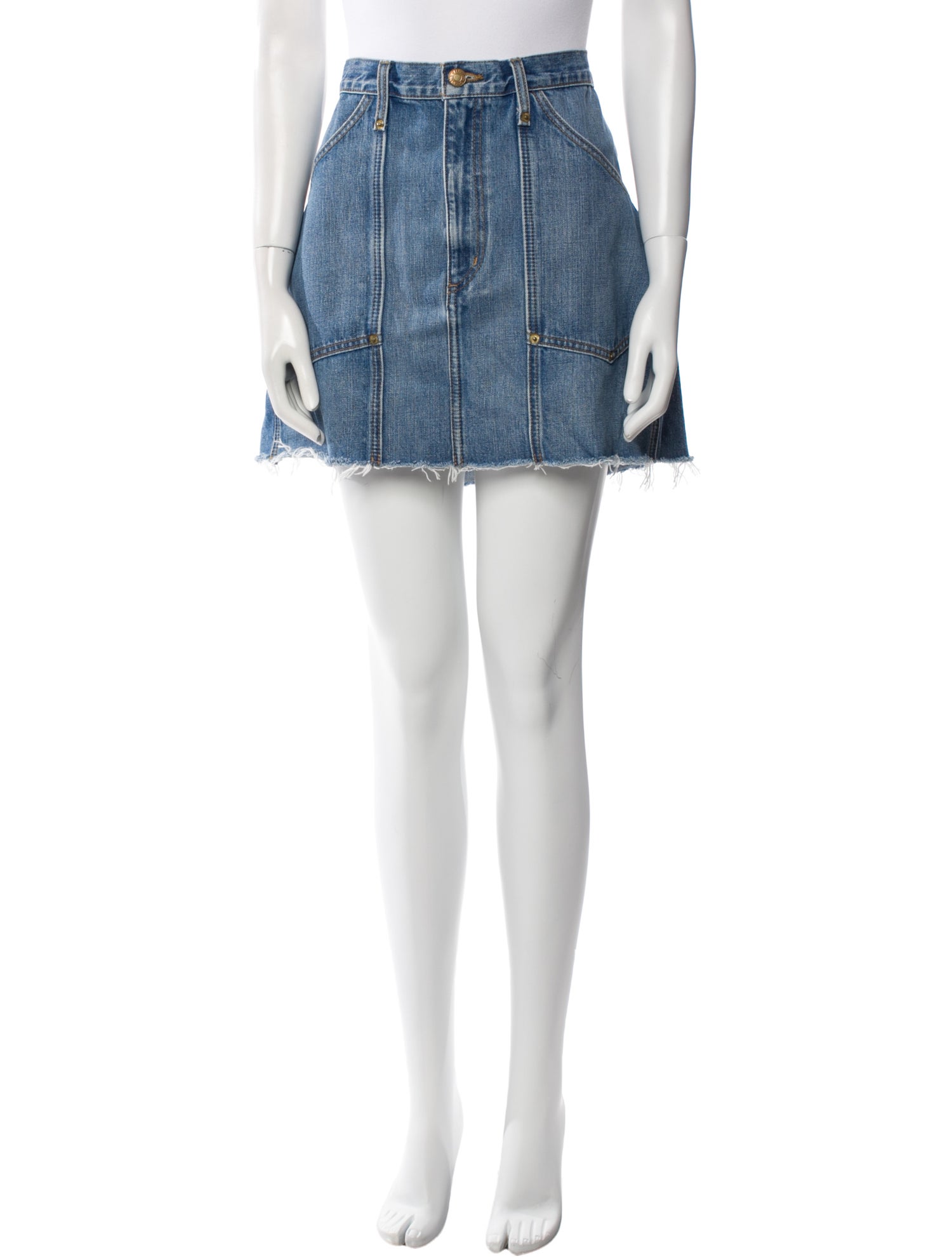 RE/DONE Distressed Accents Mini Skirt