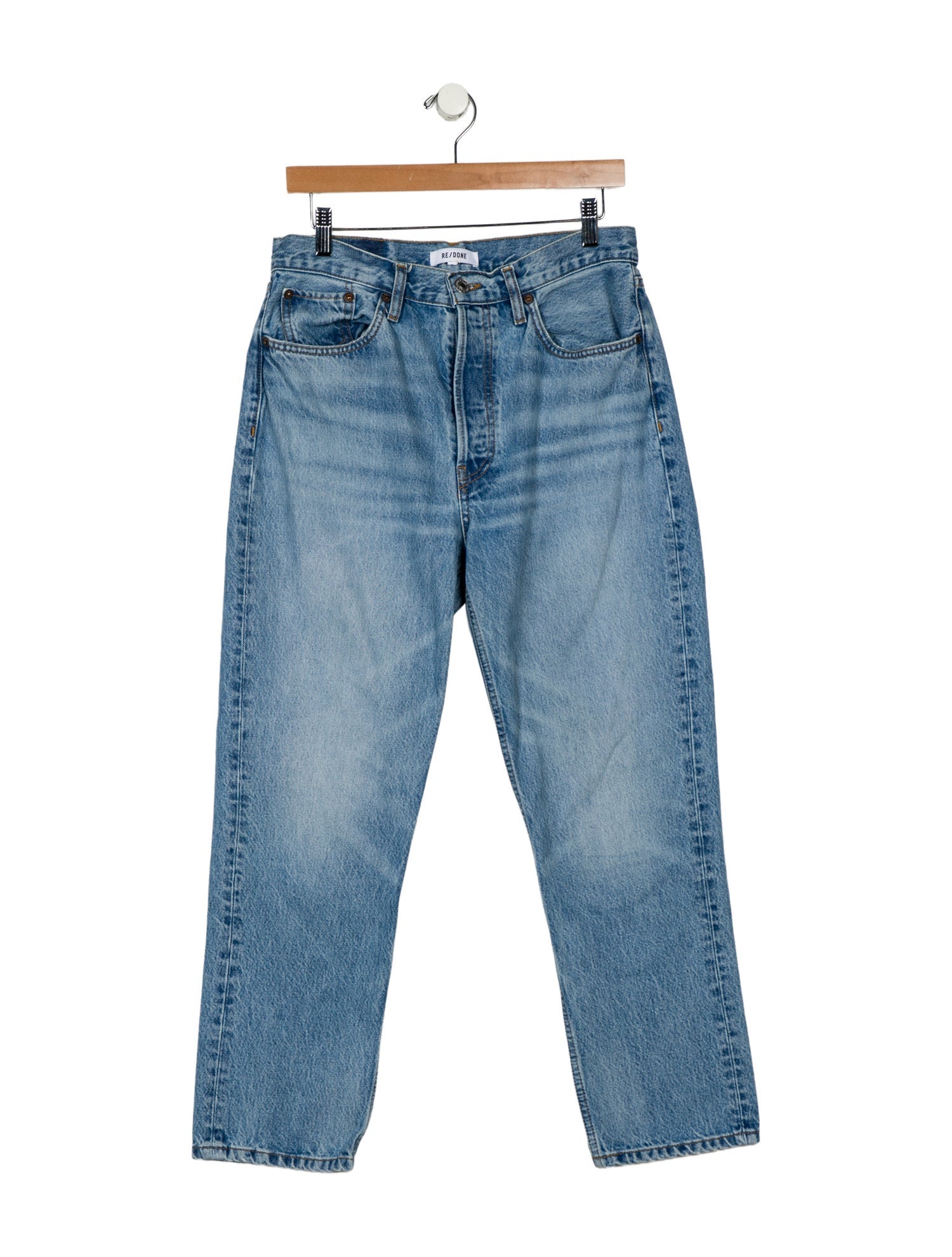 RE/DONE High-Rise Straight Leg Jeans