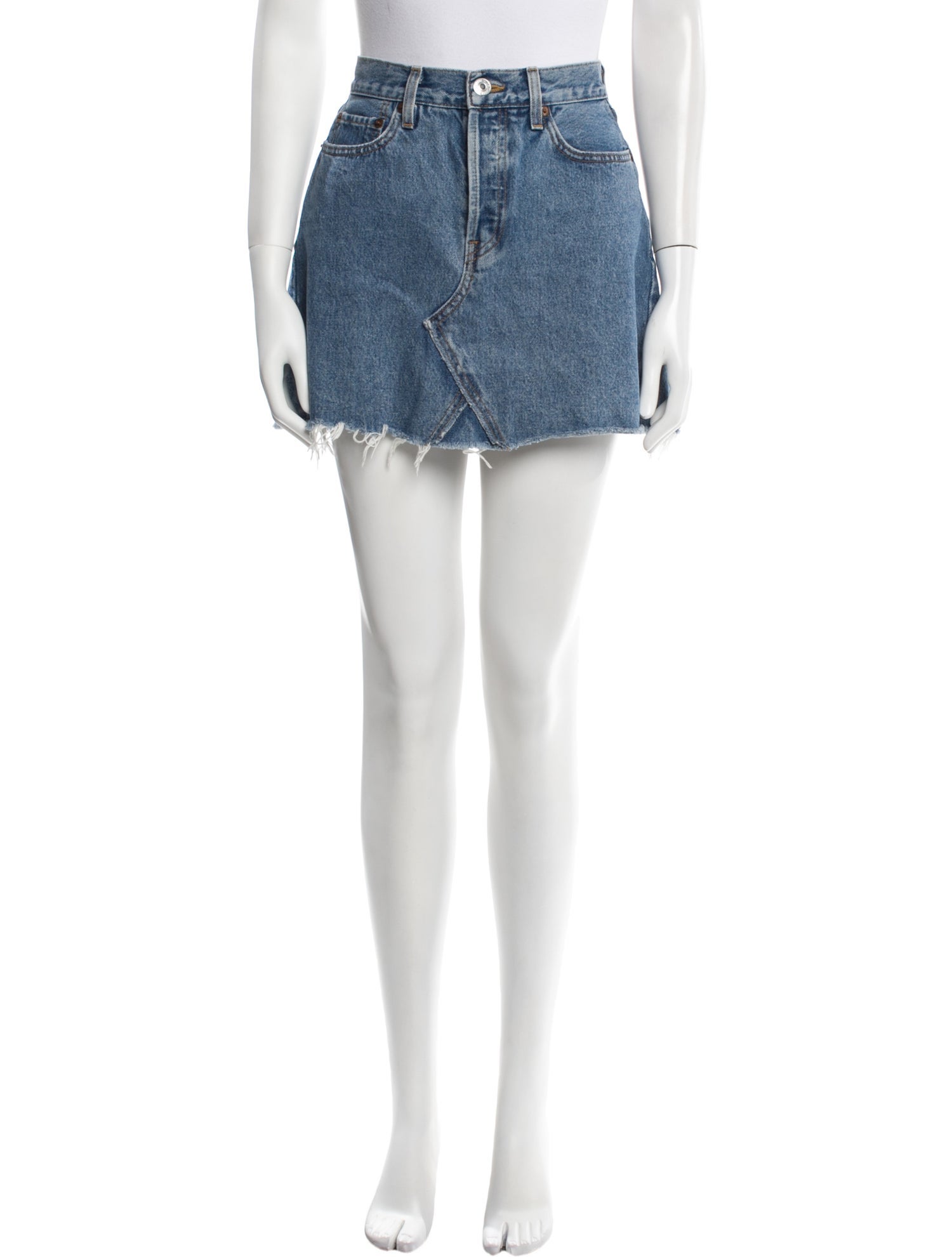 RE/DONE Distressed Accents Mini Skirt