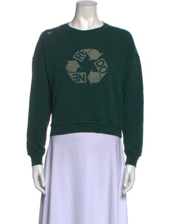 RE/DONE Graphic Print Crew Neck Sweatshirt