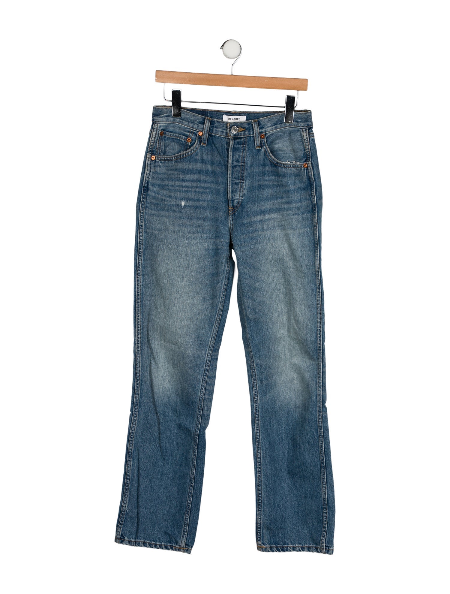 RE/DONE High-Rise Straight Leg Jeans