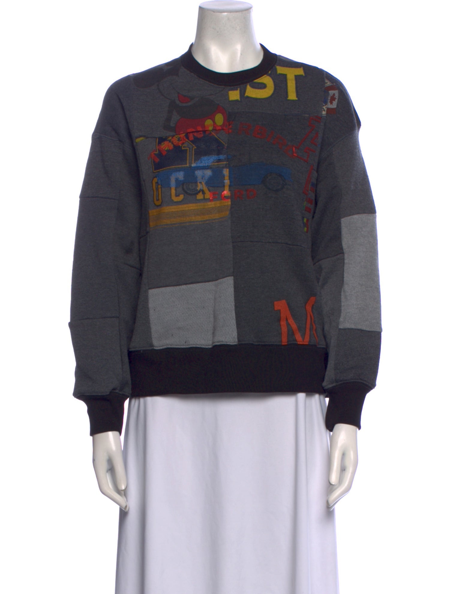 RE/DONE Graphic Print Crew Neck Sweatshirt