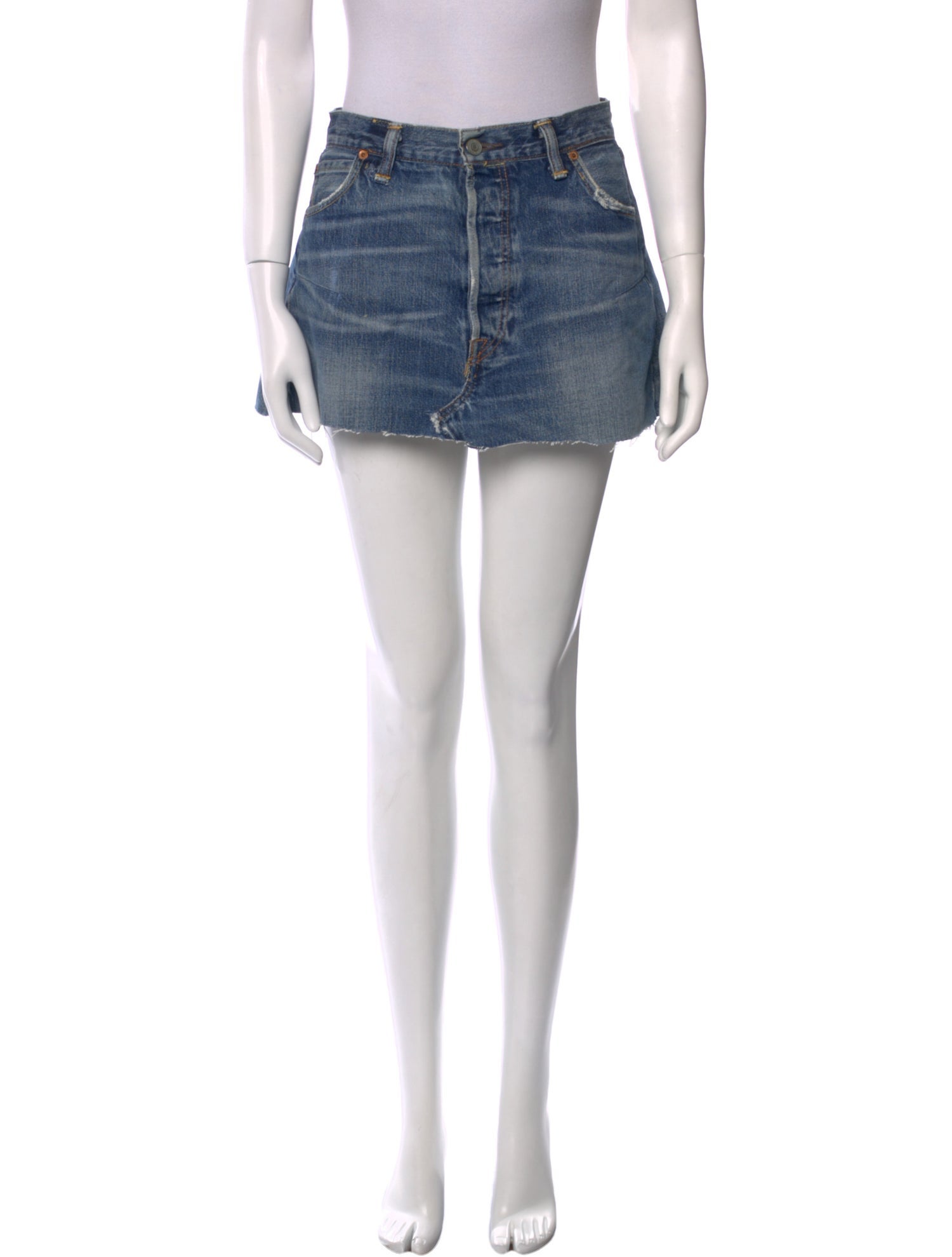 RE/DONE Distressed Accents Mini Skirt