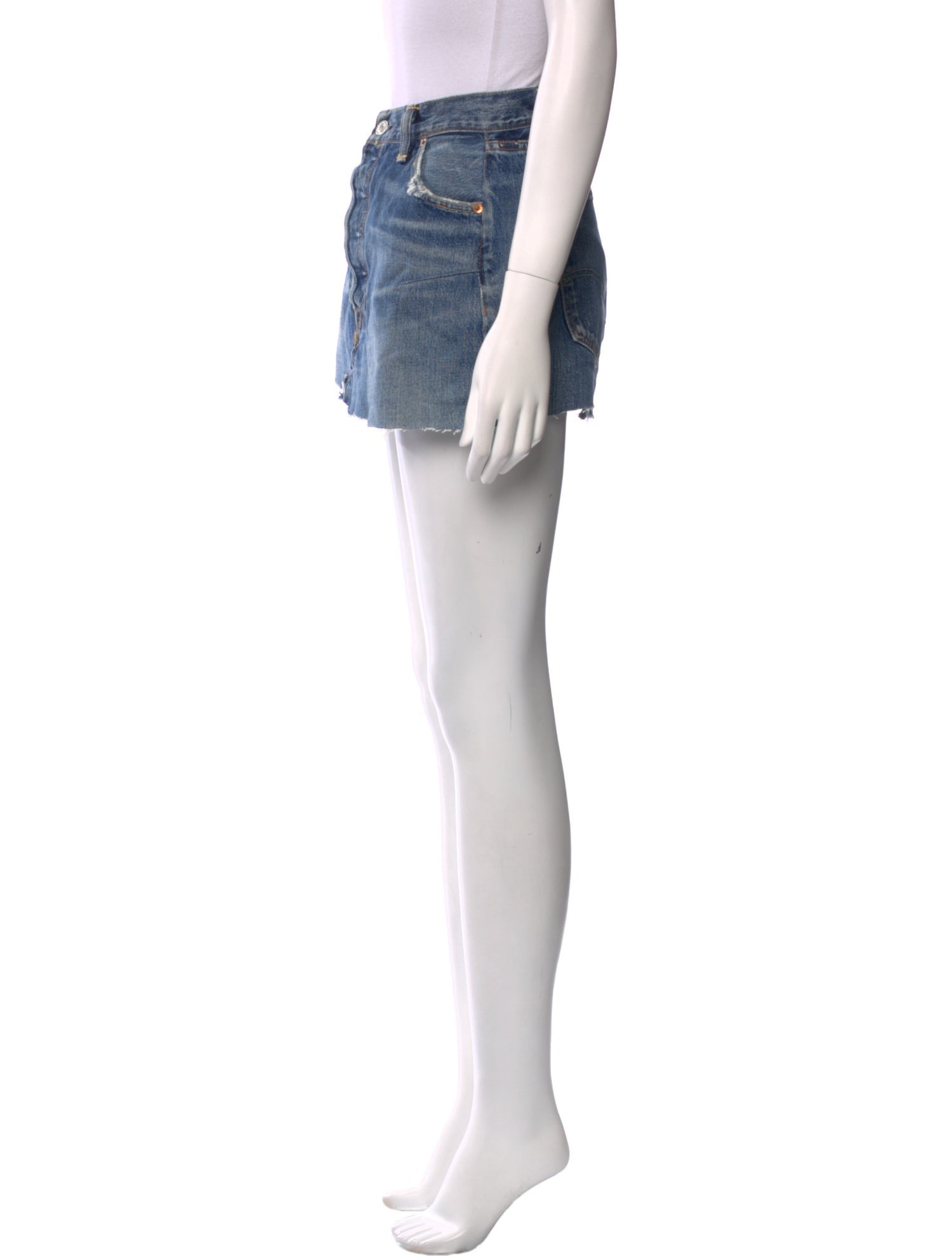 RE/DONE Distressed Accents Mini Skirt