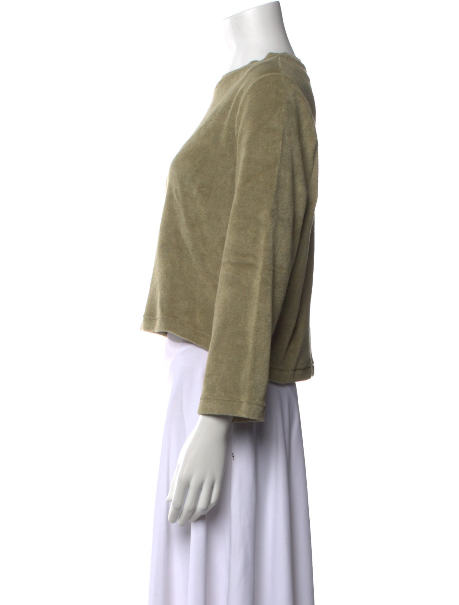 RE/DONE Bateau Neckline Three-Quarter Sleeve Crop Top w/ Tags