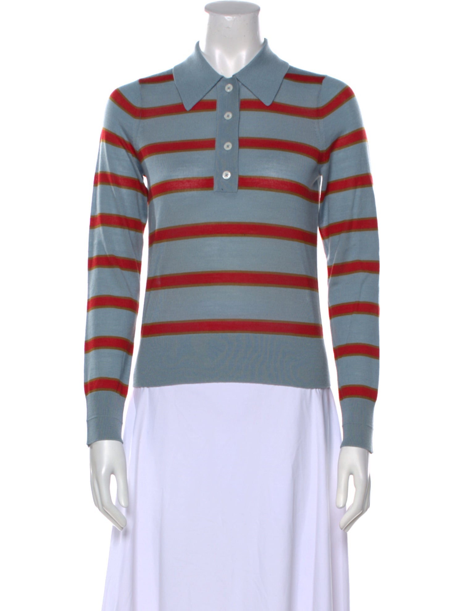 RE/DONE Merino Wool Striped Polo