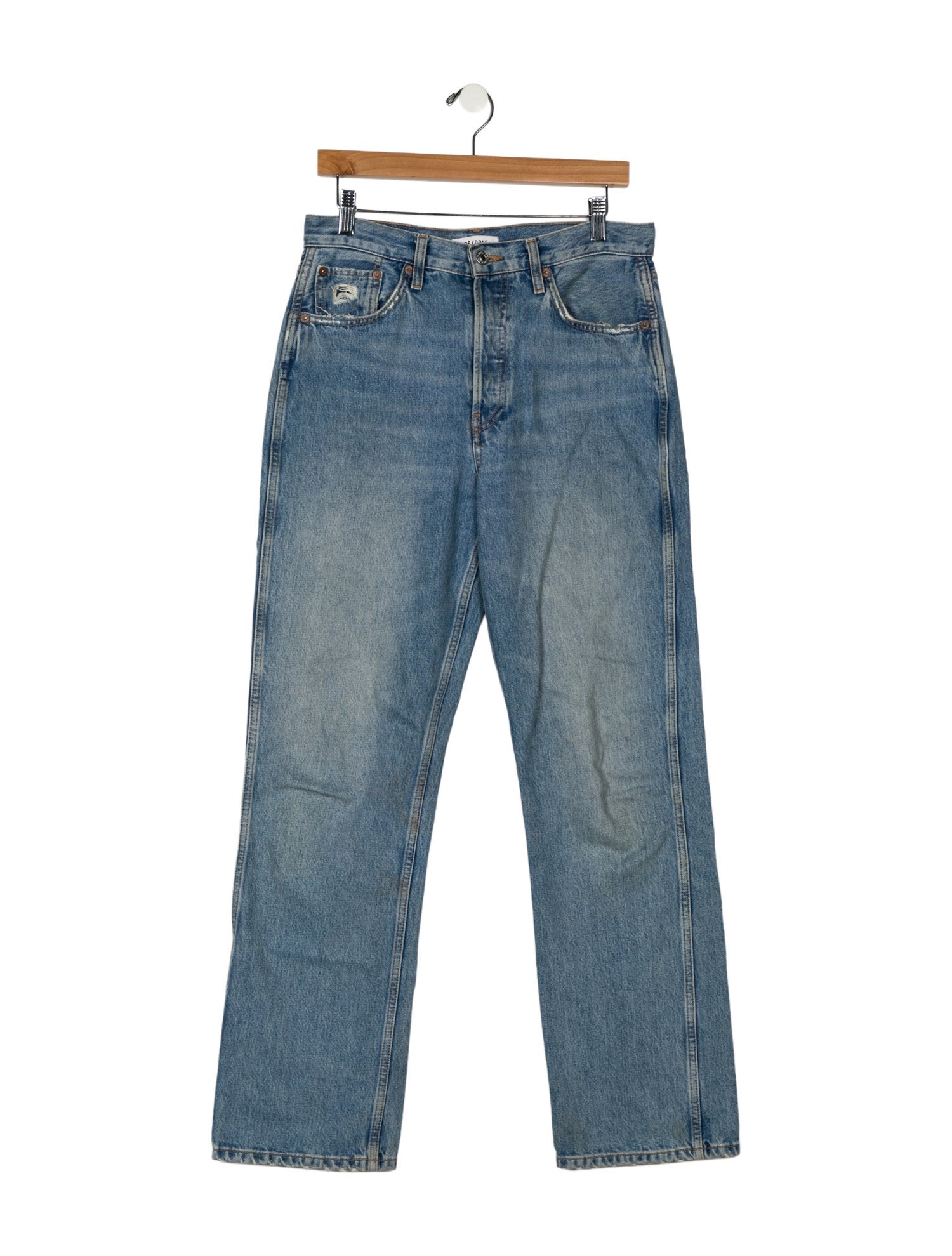 RE/DONE High-Rise Straight Leg Jeans
