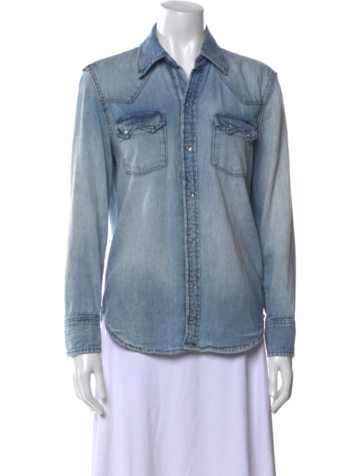 RE/DONE Long Sleeve Button-Up Top