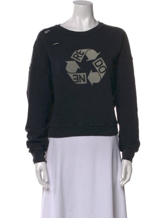 RE/DONE Graphic Print Crew Neck Sweatshirt