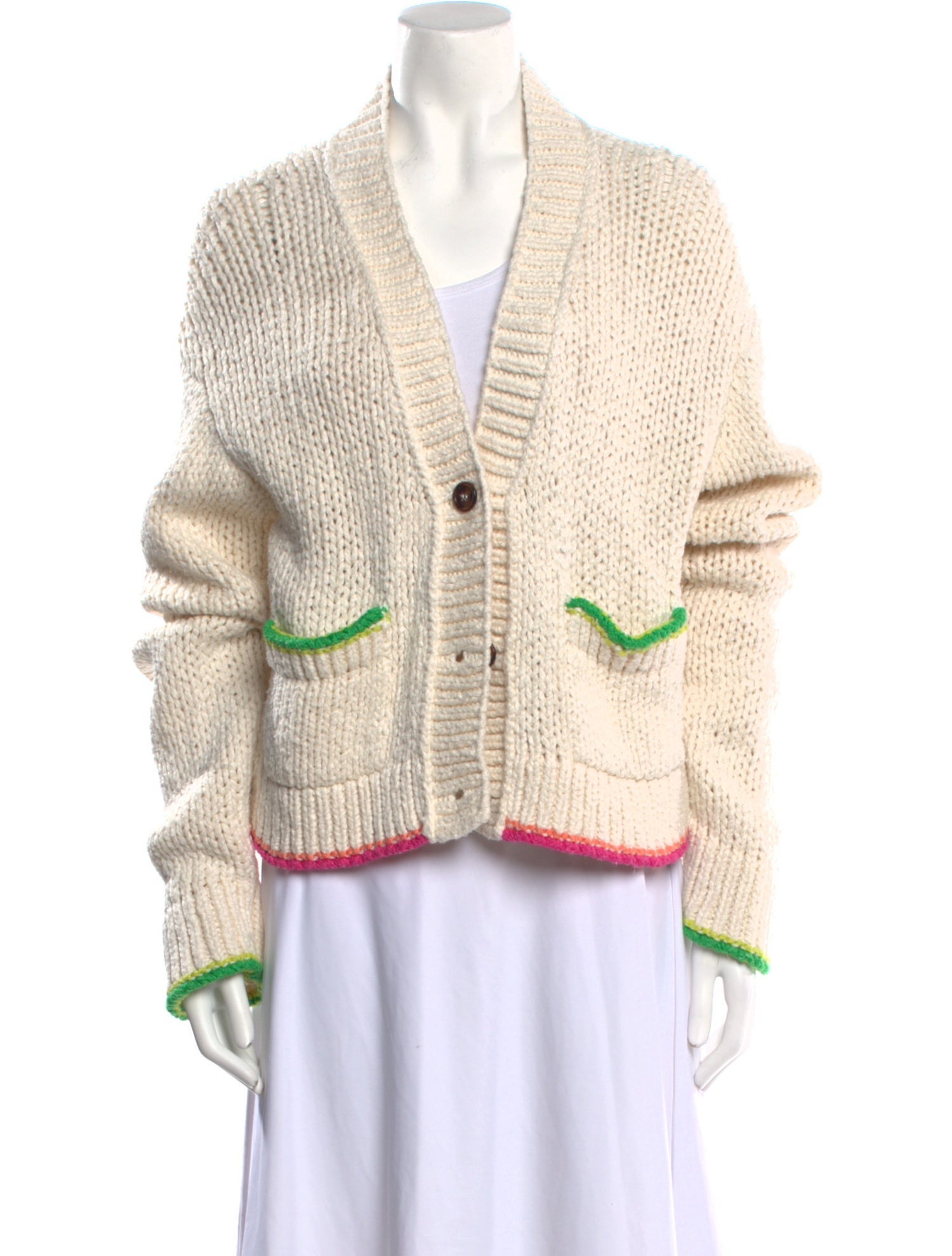 RE/DONE Striped V-Neck Sweater