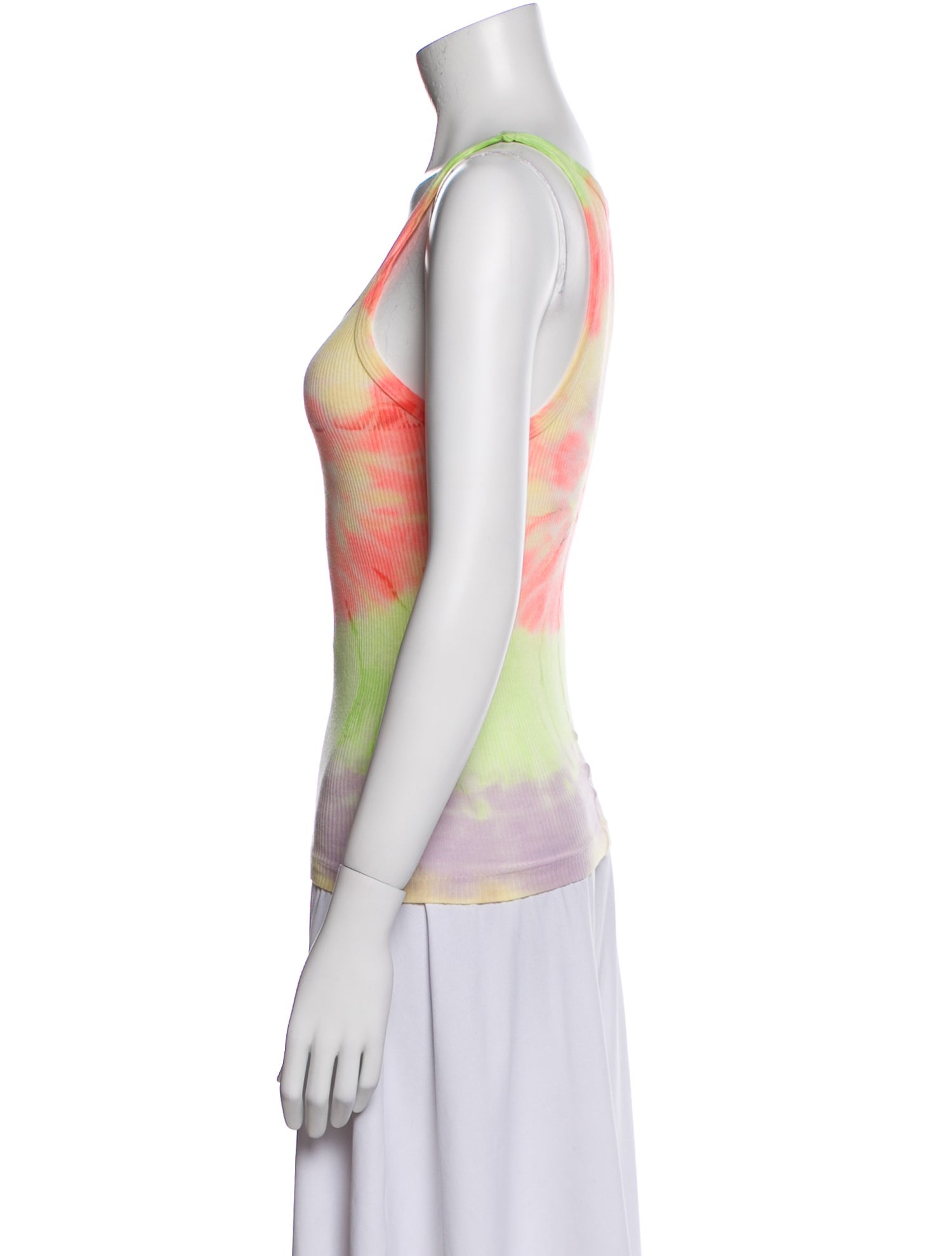 RE/DONE Tie-Dye Print Scoop Neck Top
