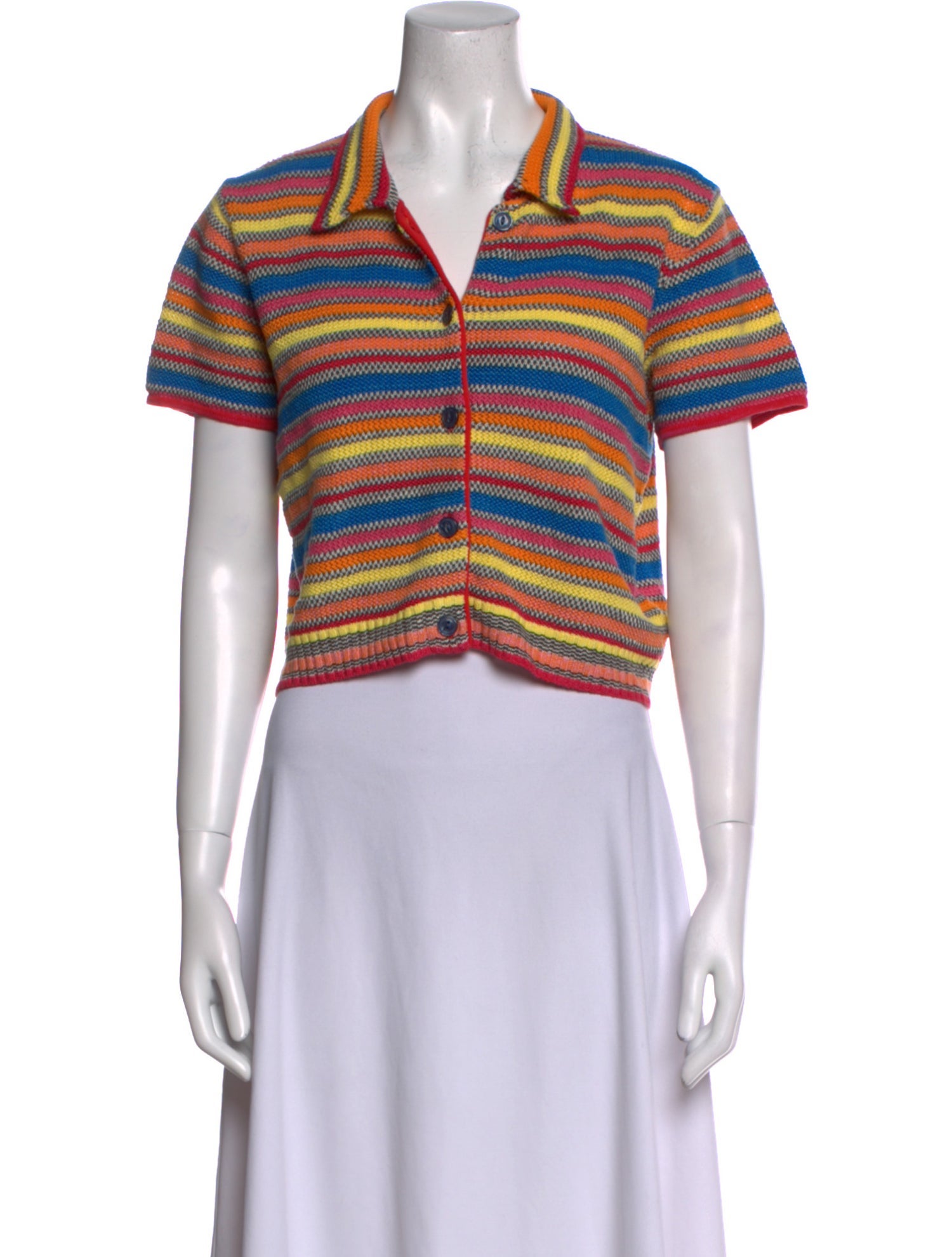 RE/DONE Linen Striped Crop Top