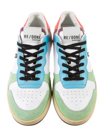 RE/DONE Leather Colorblock Pattern Sneakers