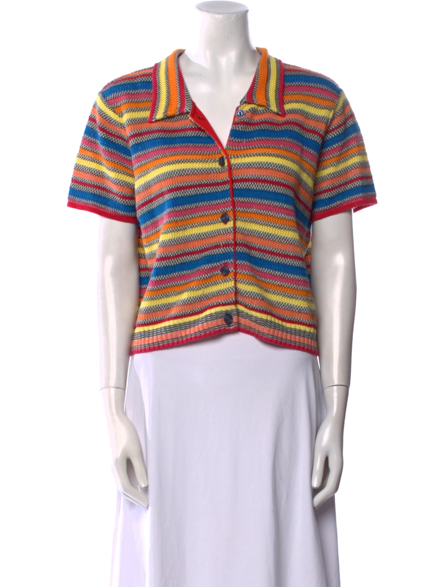 RE/DONE Linen Striped Crop Top