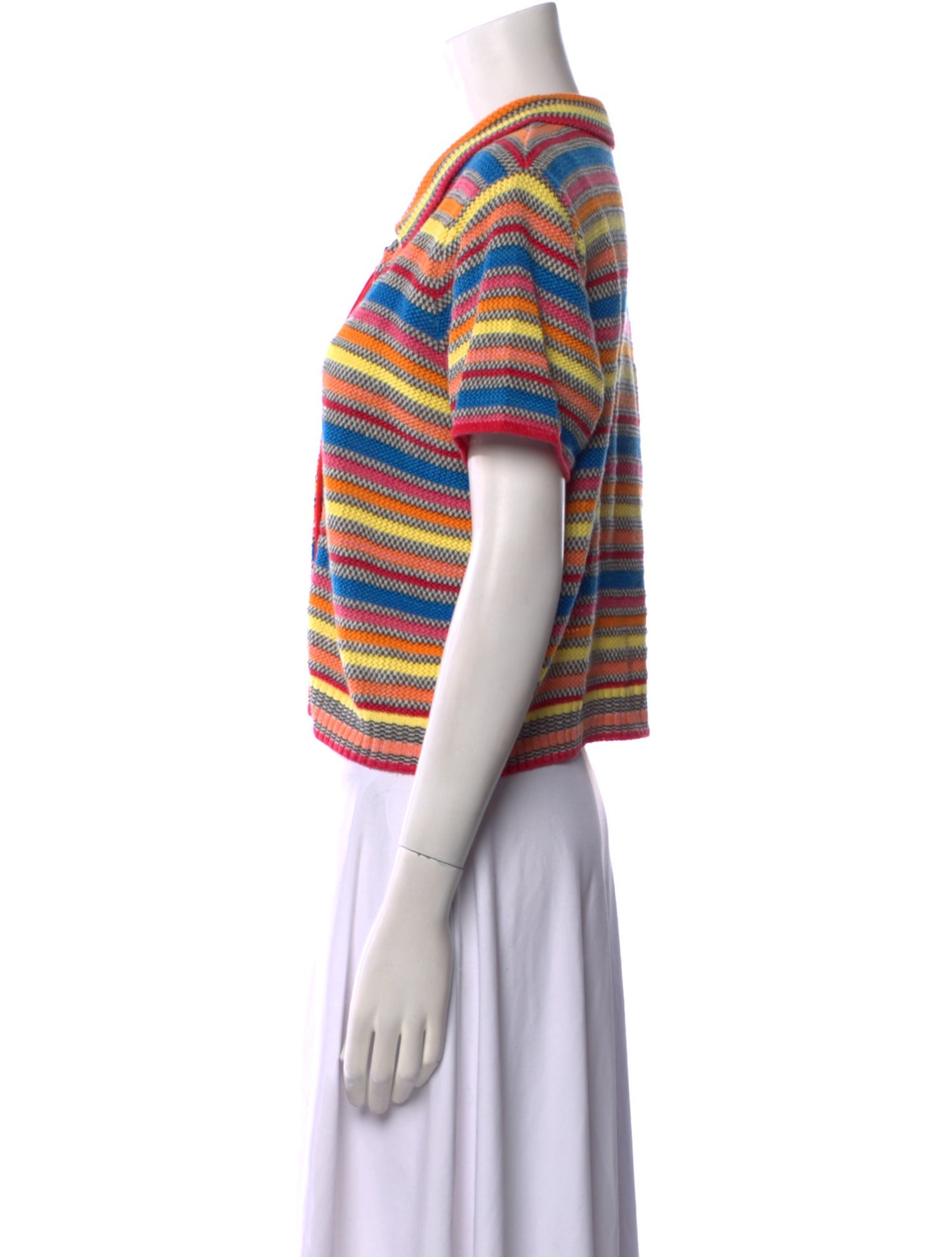 RE/DONE Linen Striped Crop Top