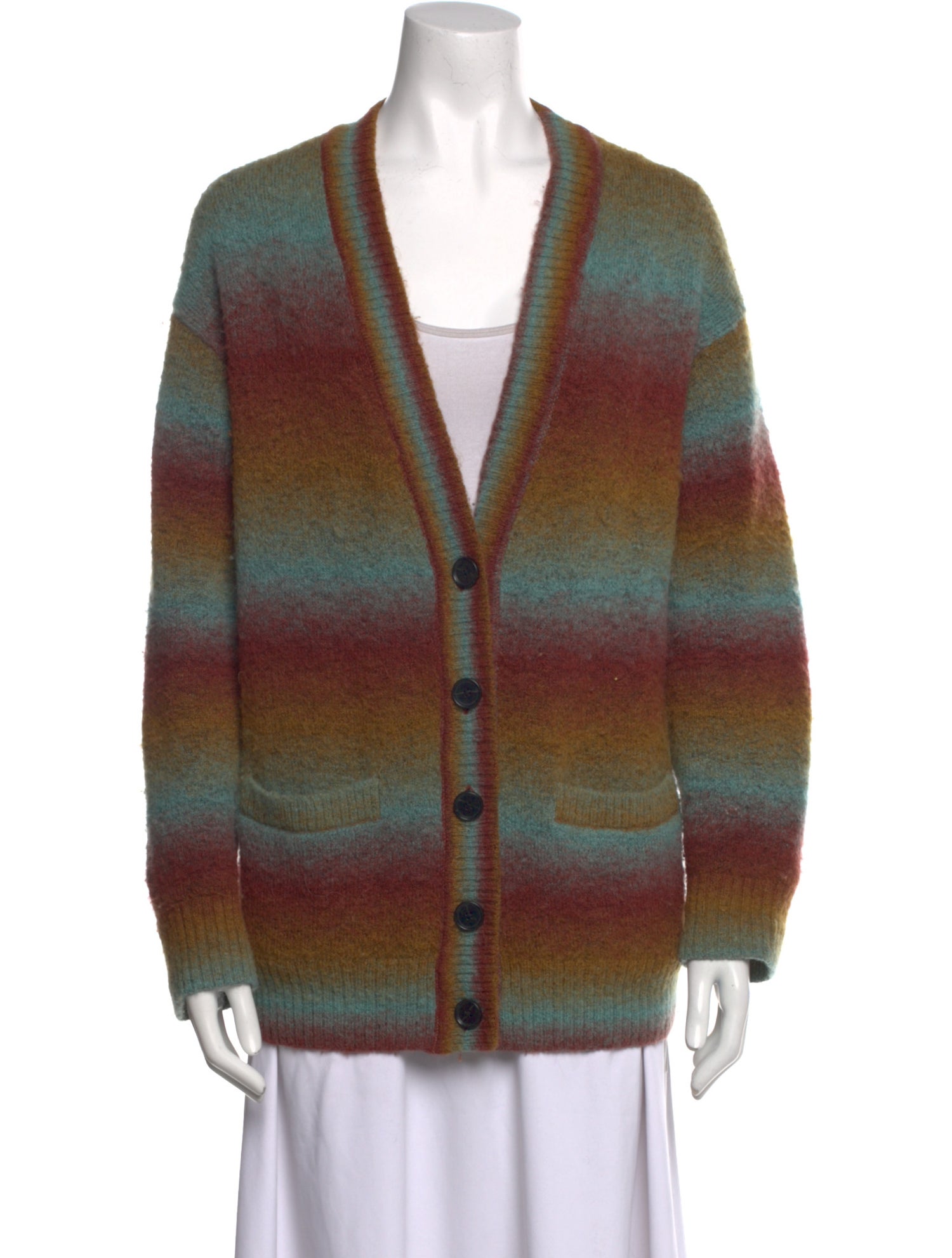 RE/DONE Striped V-Neck Sweater