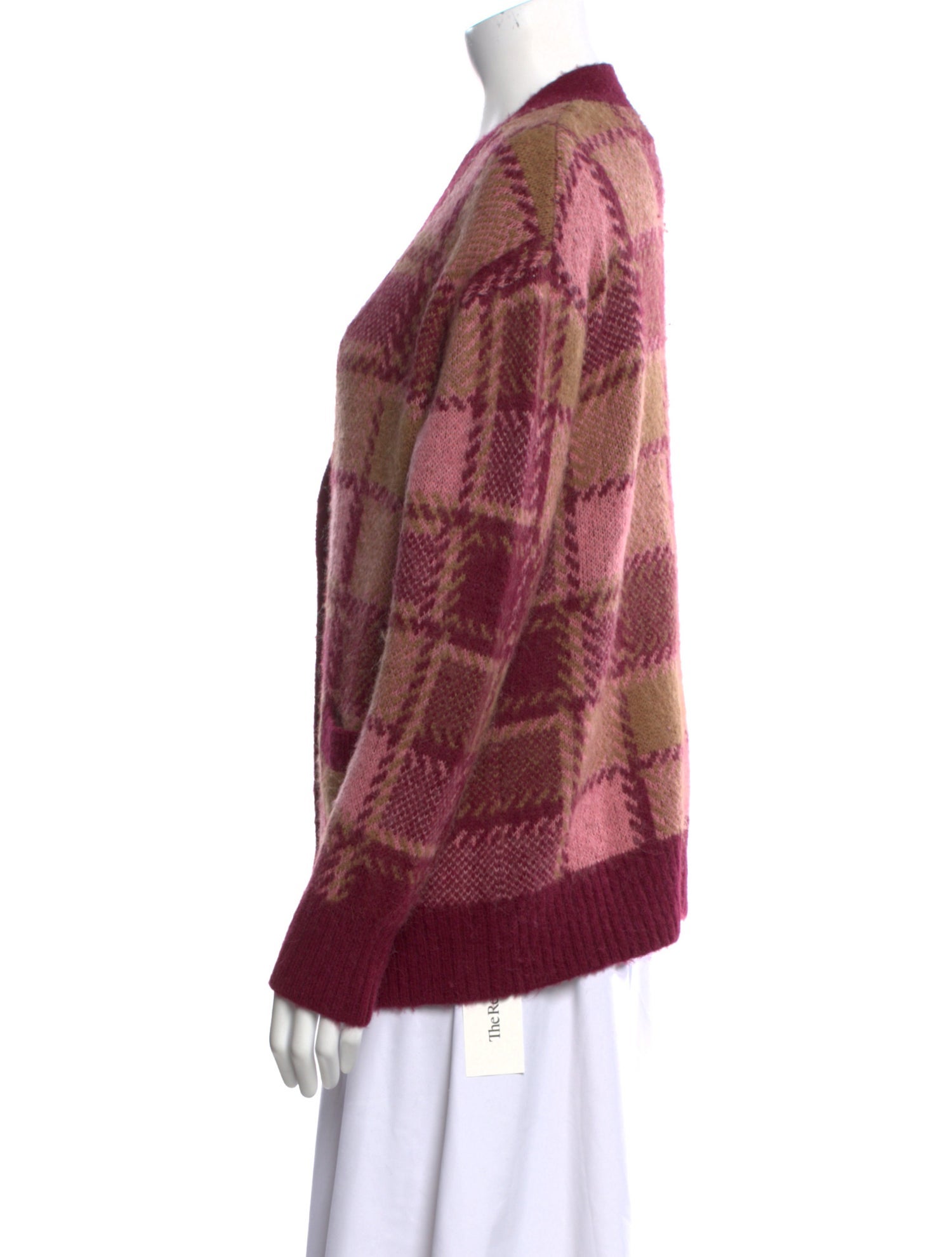 RE/DONE Plaid Print V-Neck Sweater