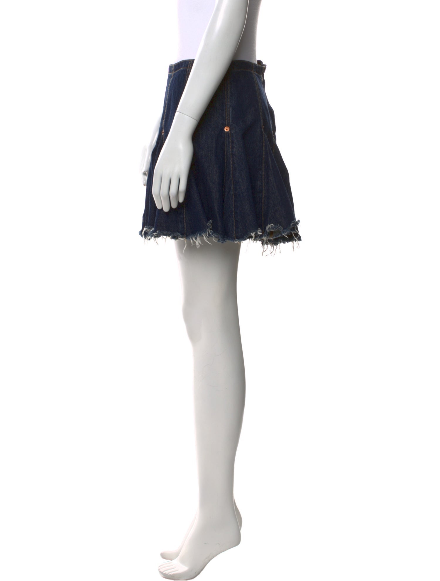 RE/DONE Raw-Edge Trim Mini Skirt