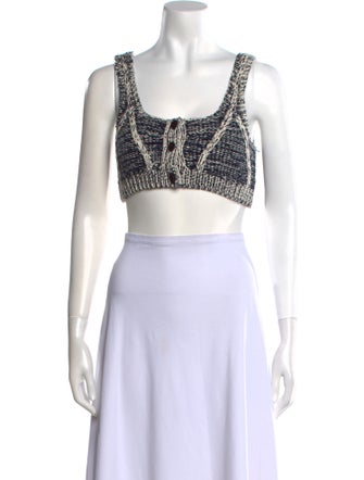 RE/DONE Printed Square Neckline Crop Top