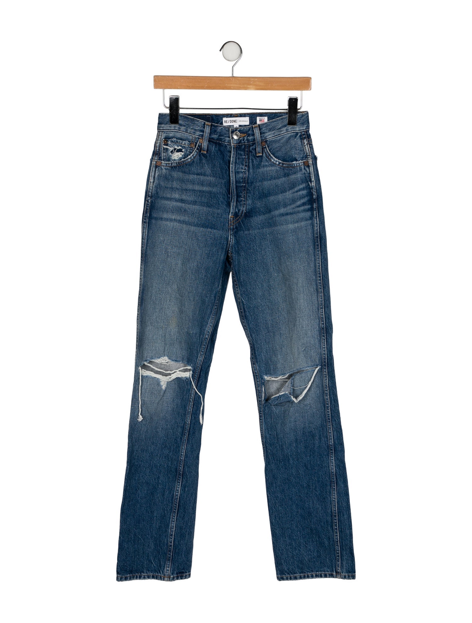RE/DONE High-Rise Straight Leg Jeans