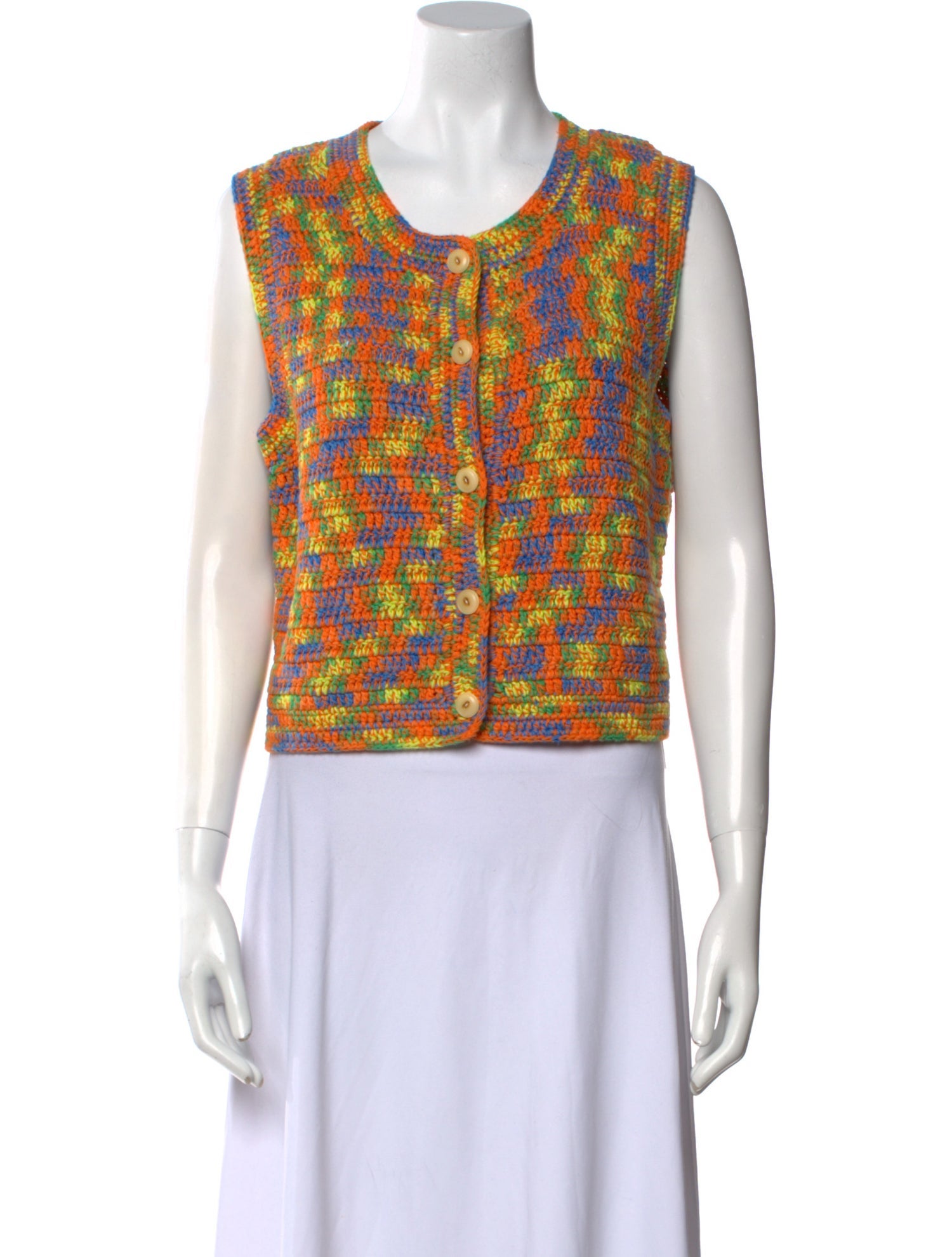 RE/DONE Tweed Pattern Scoop Neck Sweater