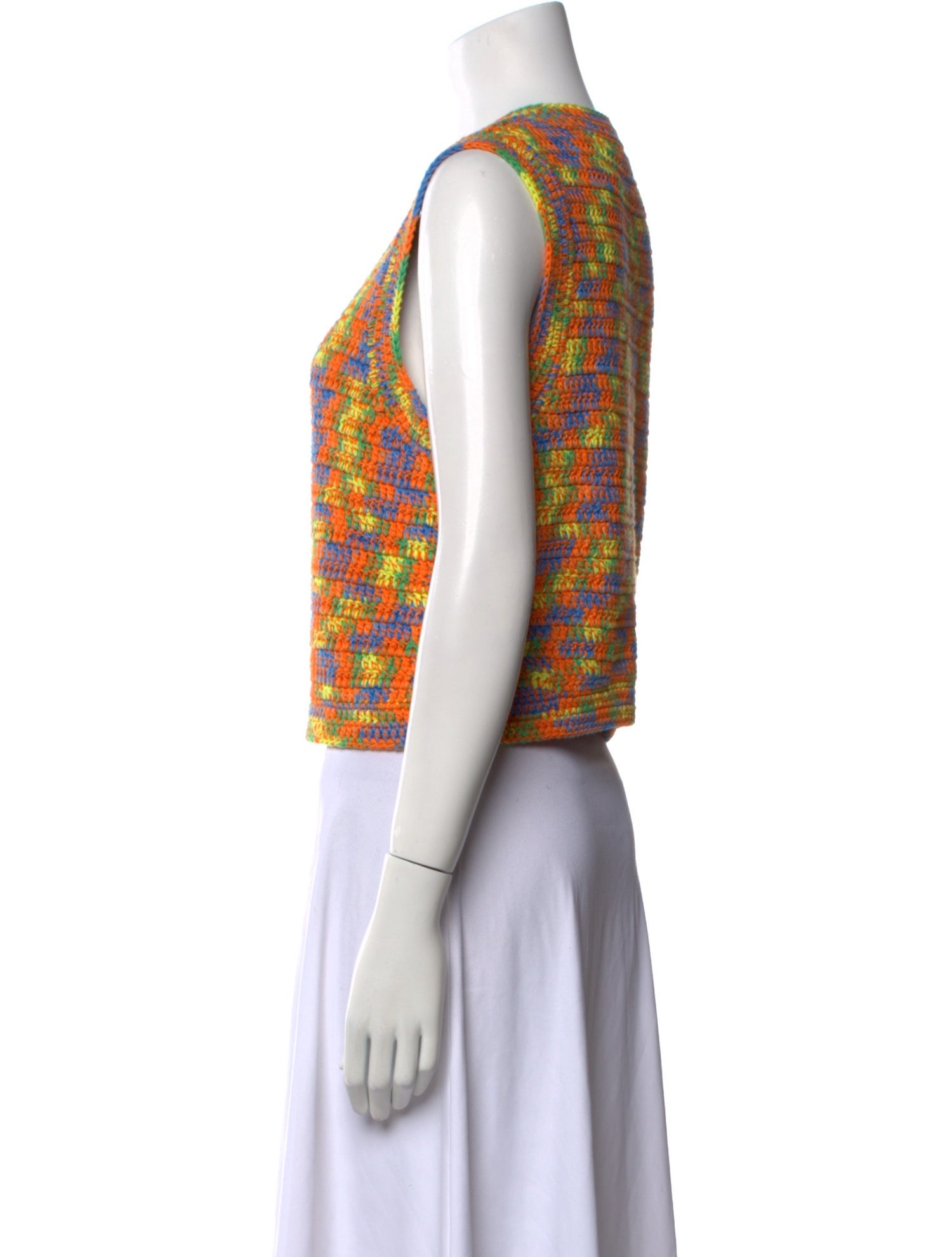 RE/DONE Tweed Pattern Scoop Neck Sweater