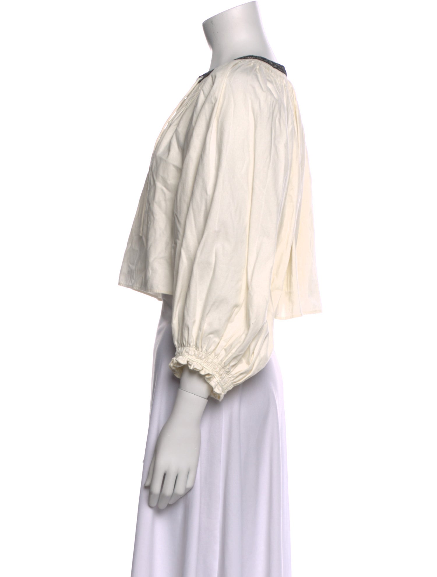 RE/DONE V-Neck Long Sleeve Crop Top