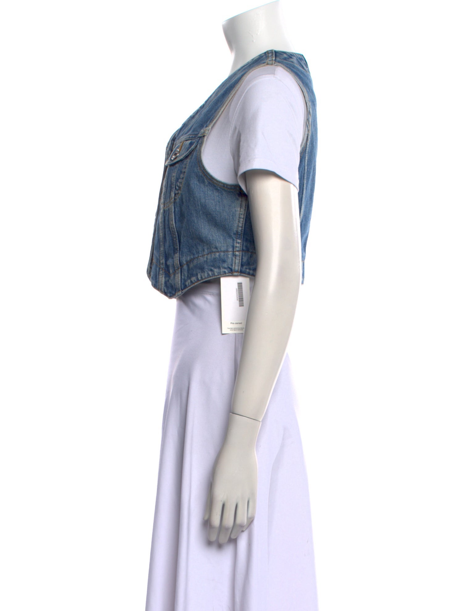 RE/DONE V-Neck Short Sleeve Crop Top