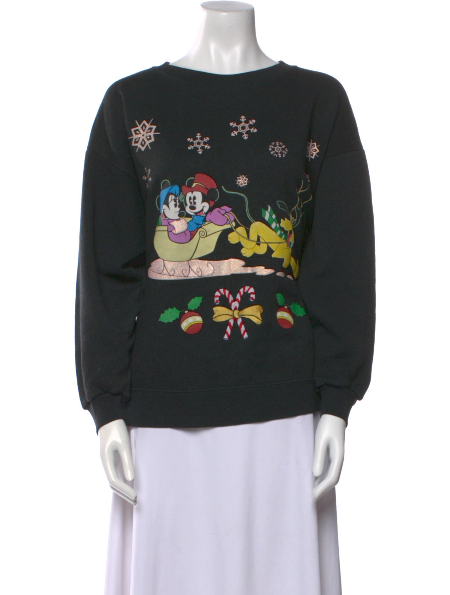 RE/DONE Graphic Print Bateau Neckline Sweatshirt