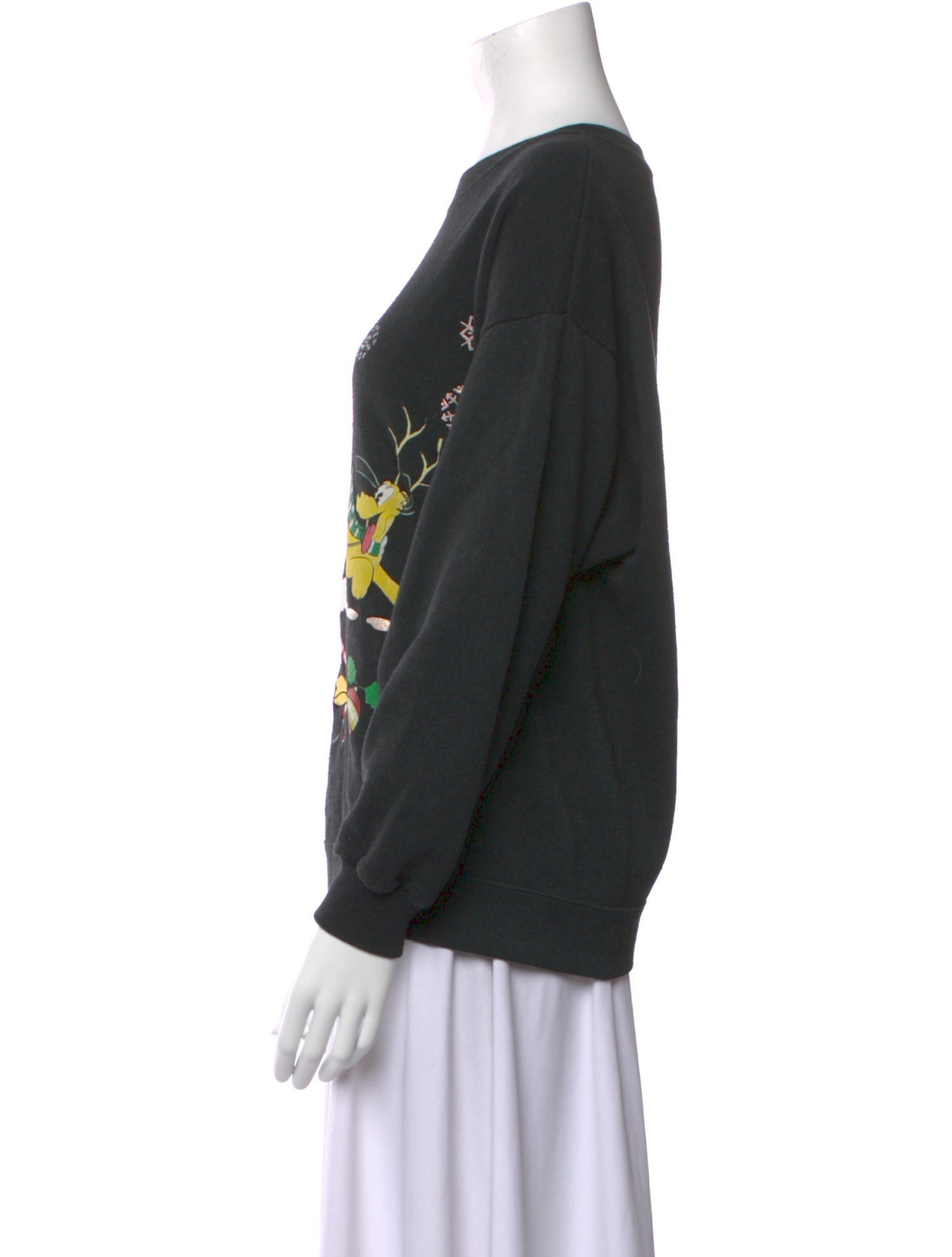 RE/DONE Graphic Print Bateau Neckline Sweatshirt