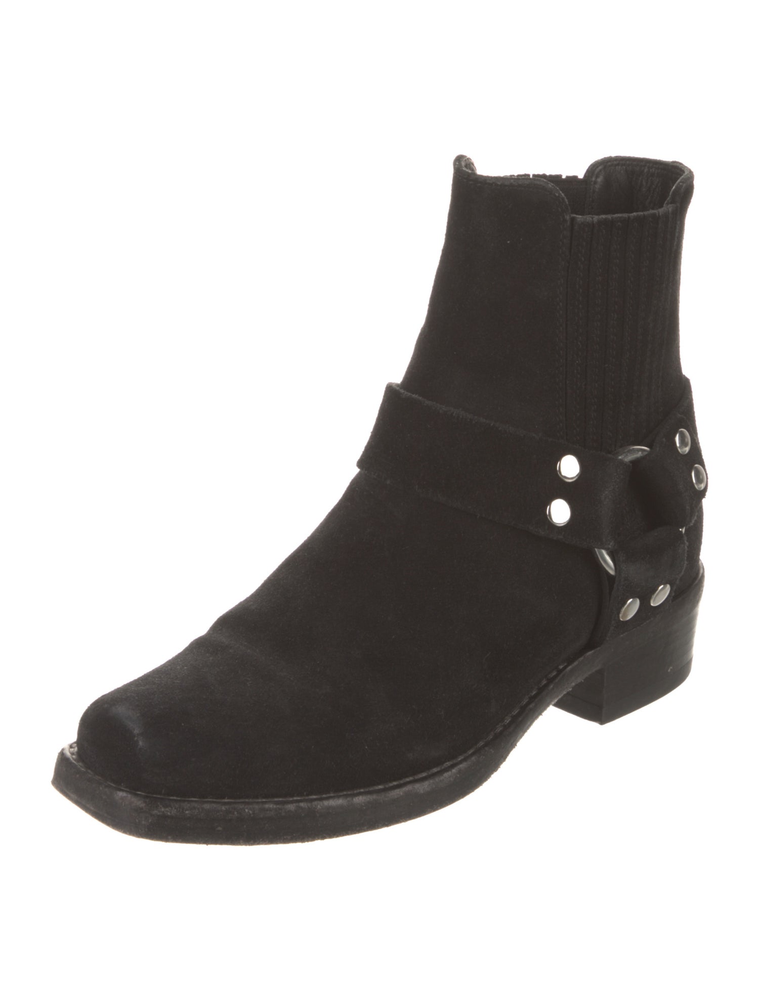 RE/DONE Suede Studded Accents Moto Boots