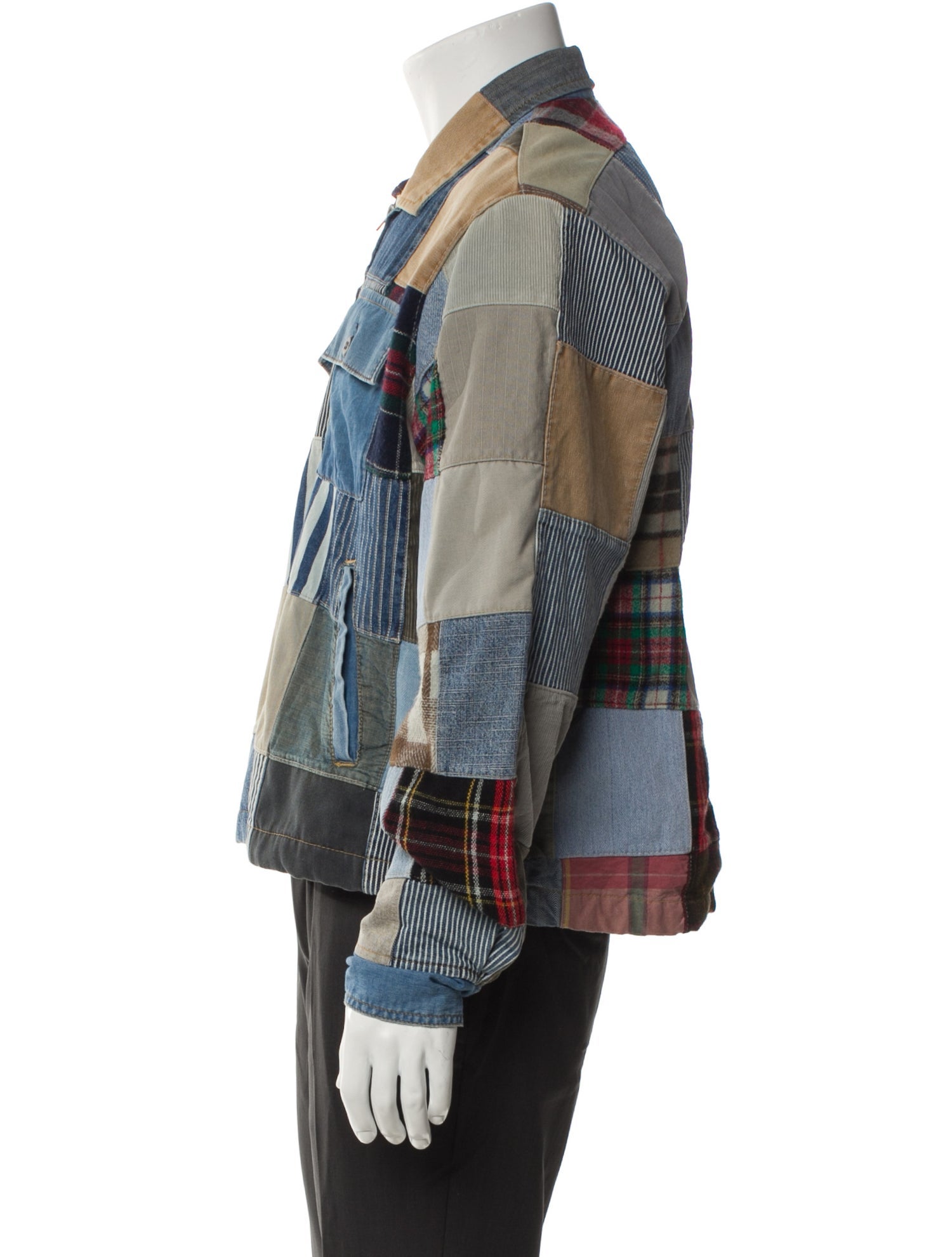 RE/DONE Colorblock Pattern Denim Jacket