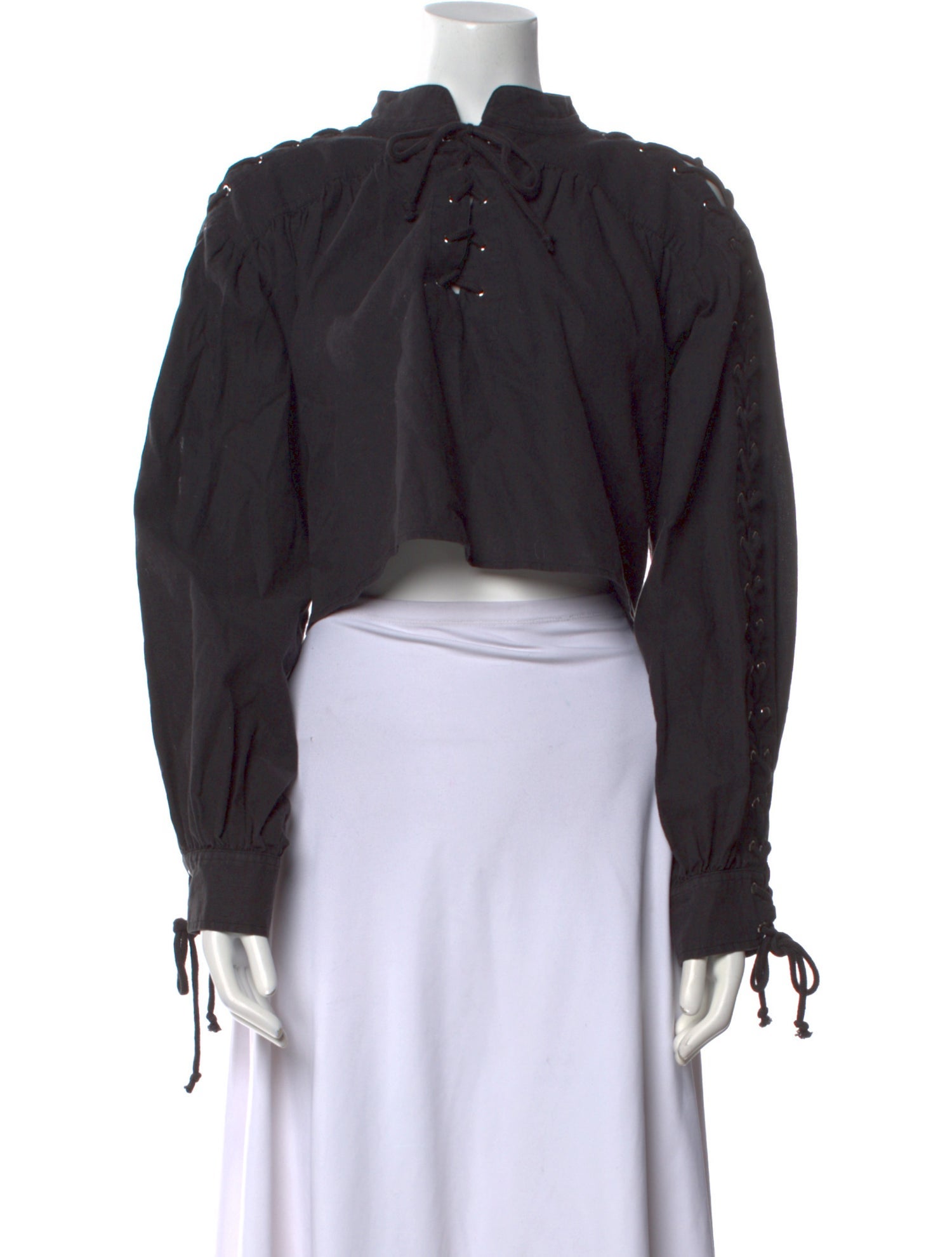 RE/DONE Mock Neck Long Sleeve Crop Top