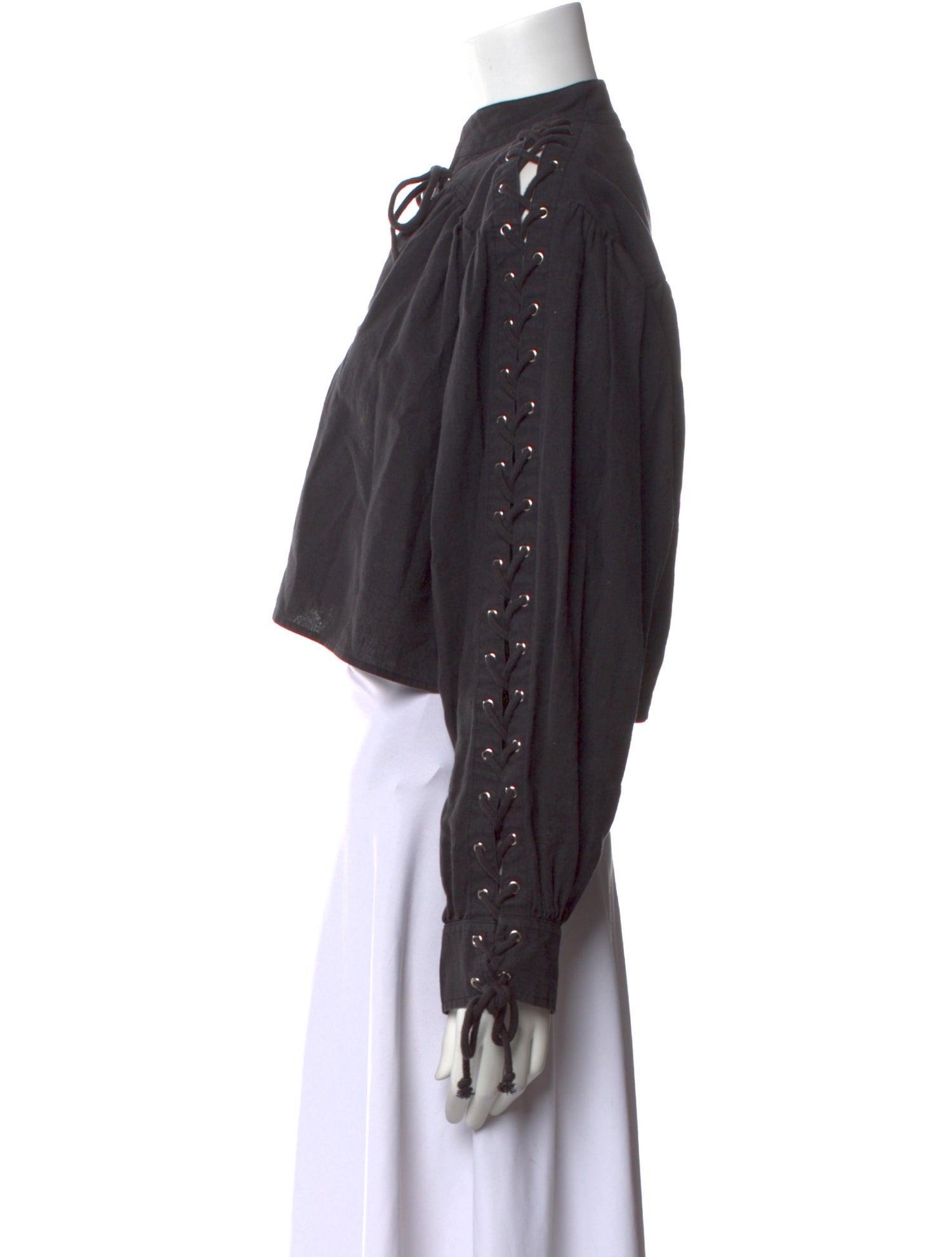 RE/DONE Mock Neck Long Sleeve Crop Top