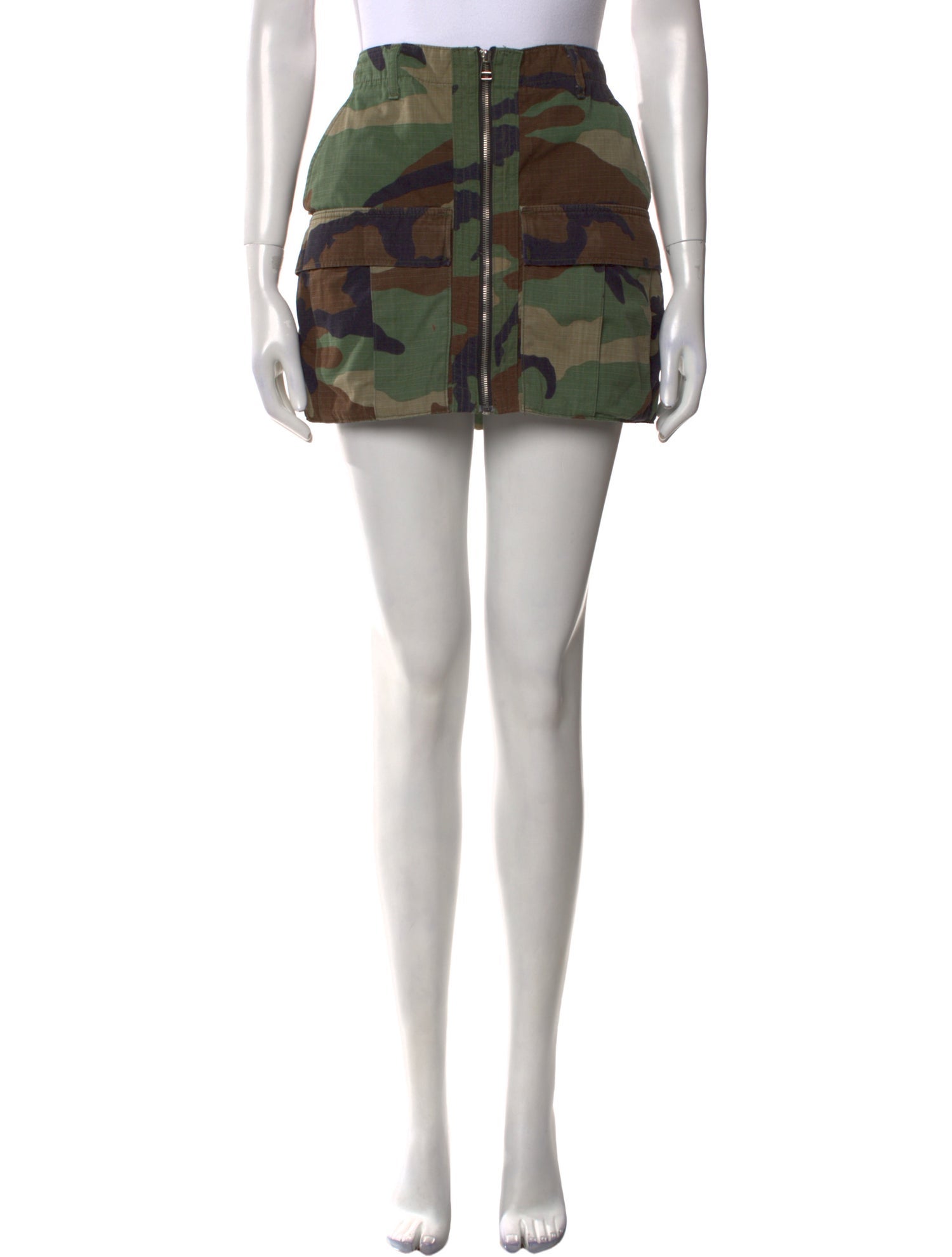 RE/DONE Camouflage Print Mini Skirt