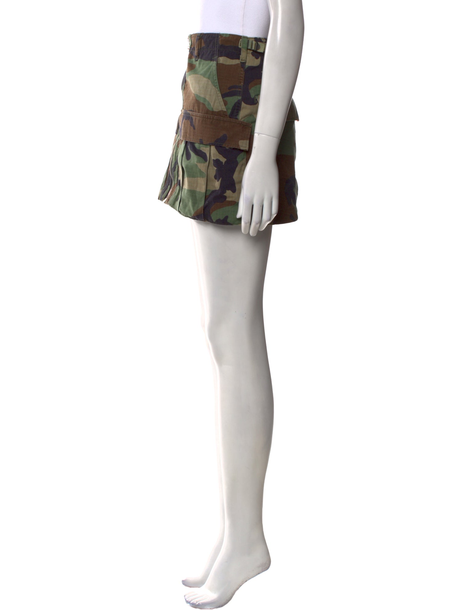 RE/DONE Camouflage Print Mini Skirt