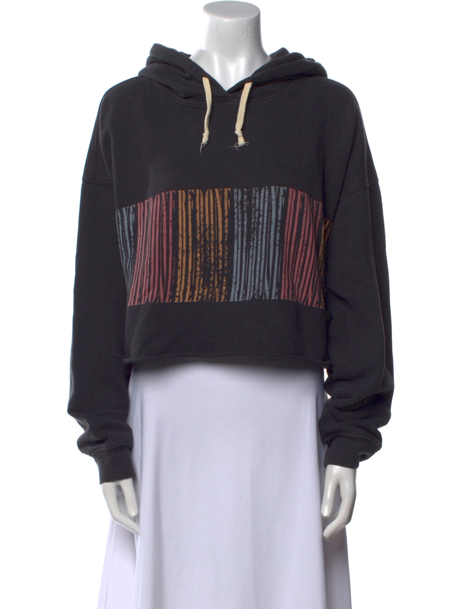 RE/DONE Graphic Print V-Neck Sweatshirt
