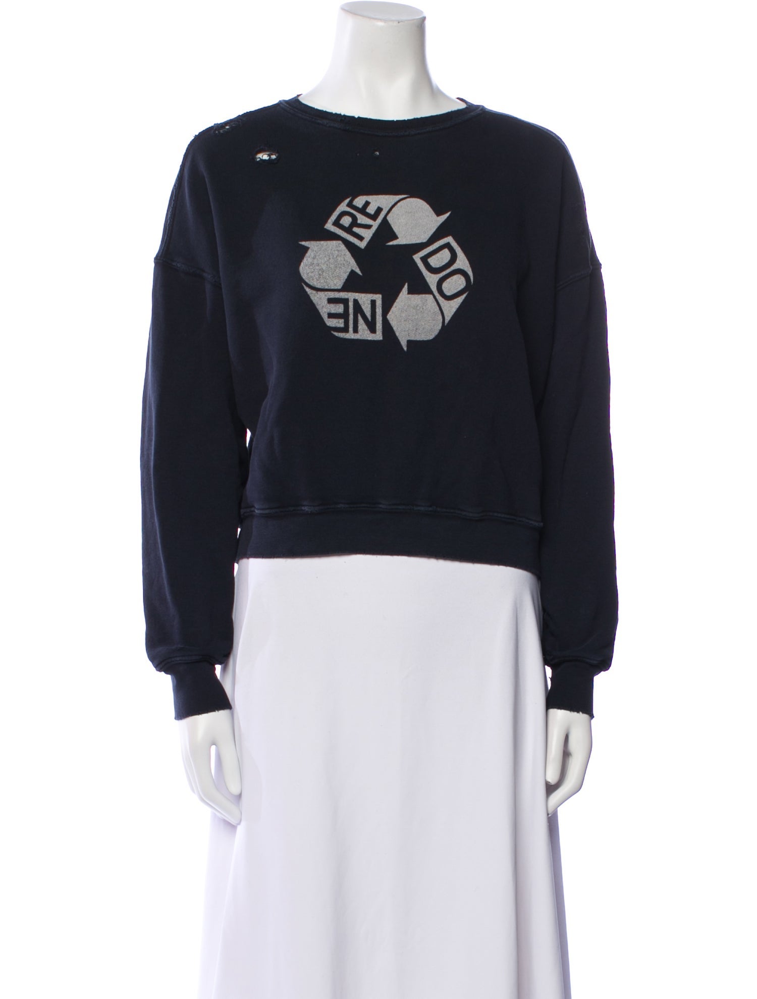 RE/DONE Graphic Print Crew Neck Sweatshirt