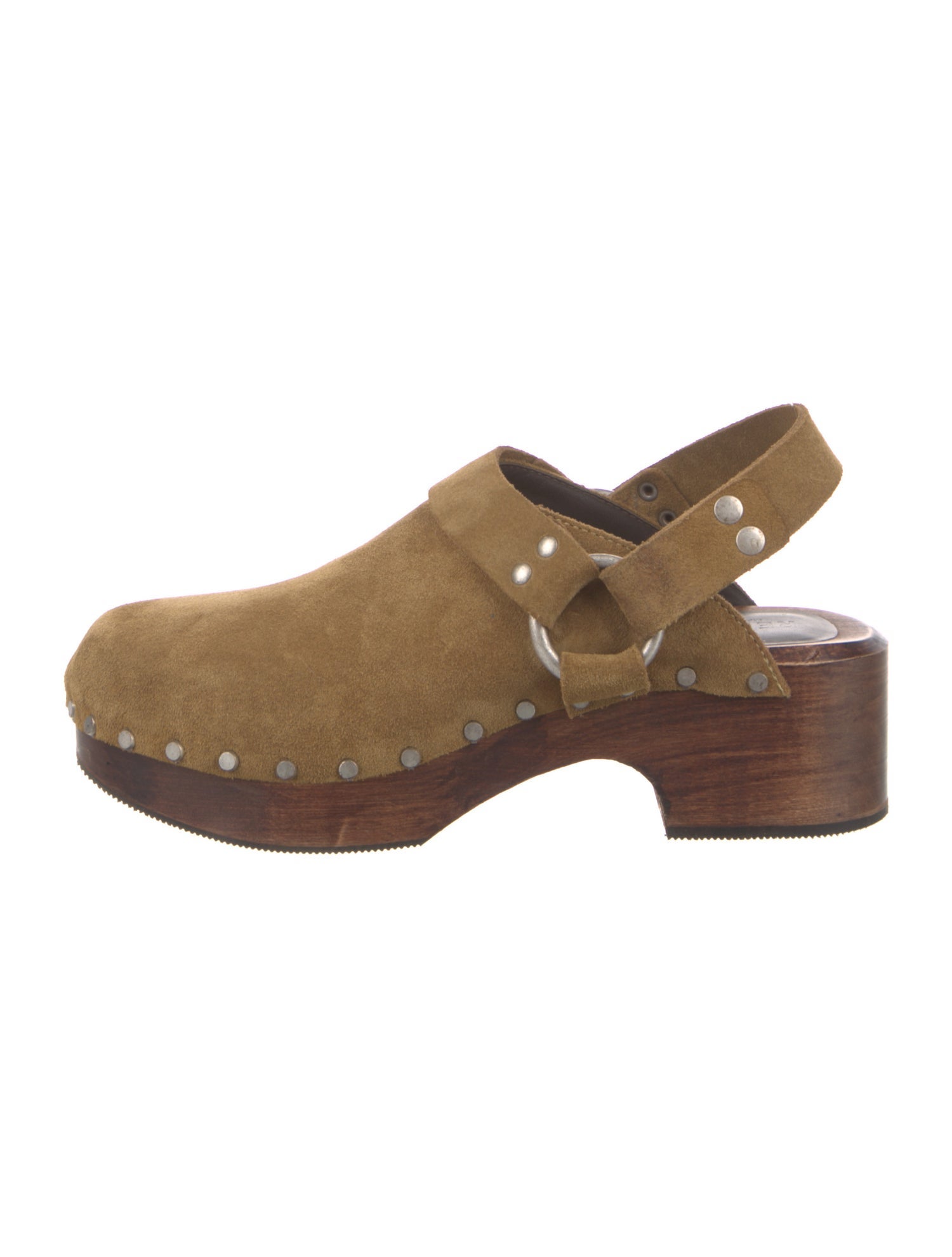 RE/DONE Suede Colorblock Pattern Slingback Pumps