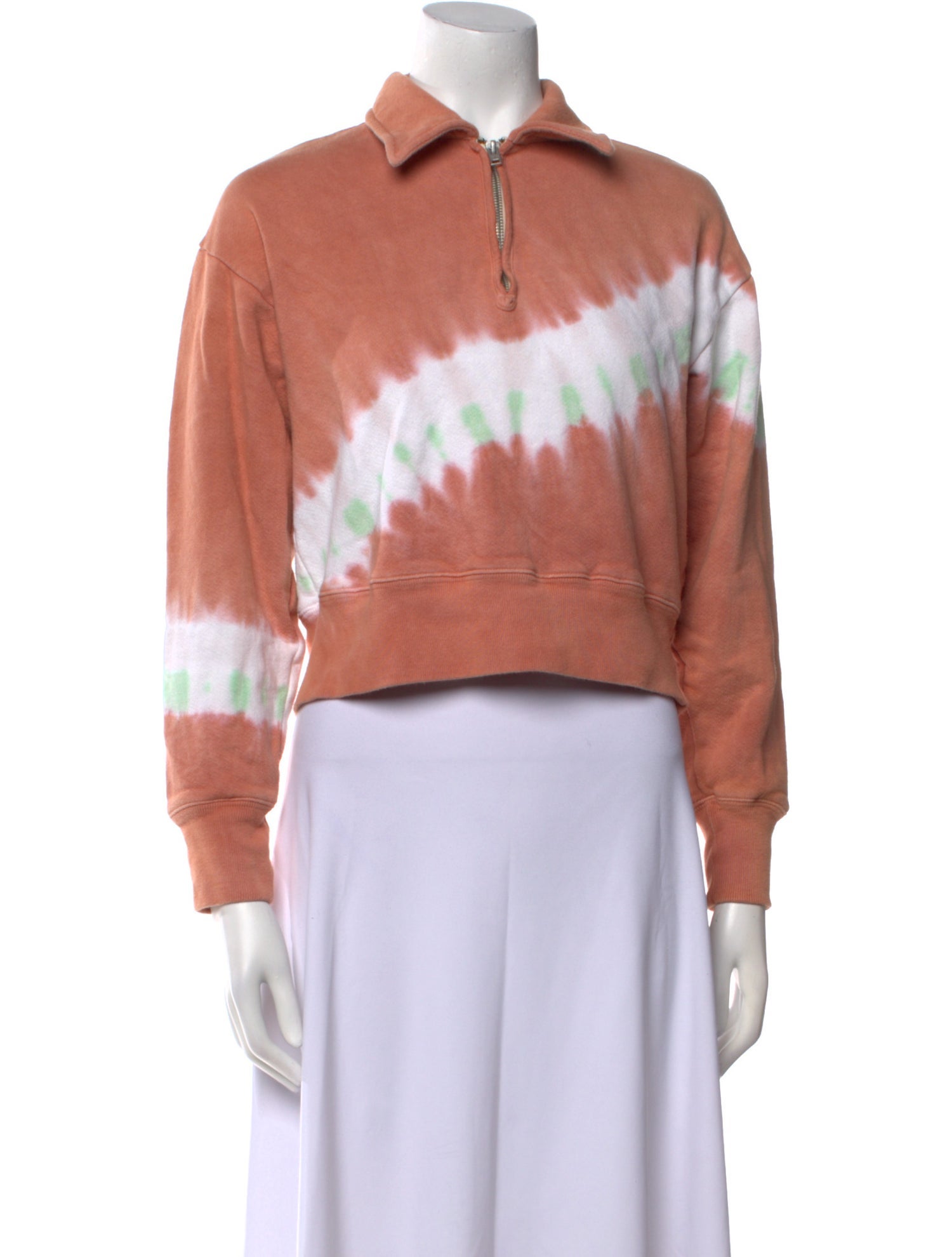 RE/DONE Tie-Dye Print V-Neck Sweatshirt