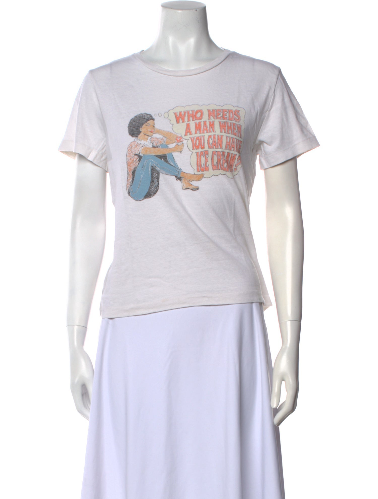 RE/DONE Graphic Print Scoop Neck Sweater