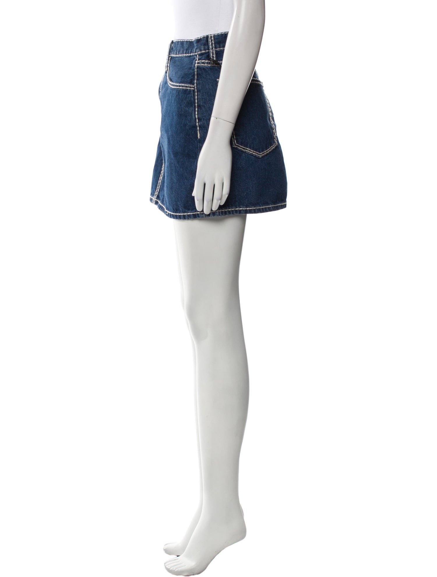 RE/DONE Raw-Edge Trim Mini Skirt