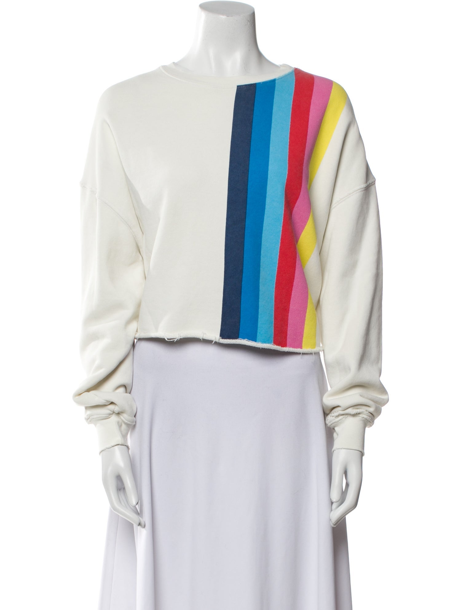 RE/DONE Striped Bateau Neckline Crop Top