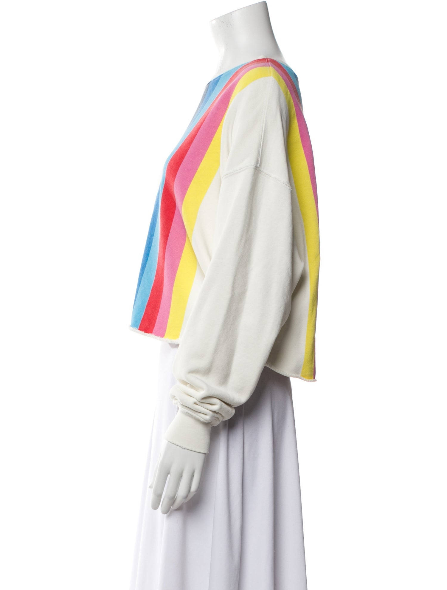 RE/DONE Striped Bateau Neckline Crop Top